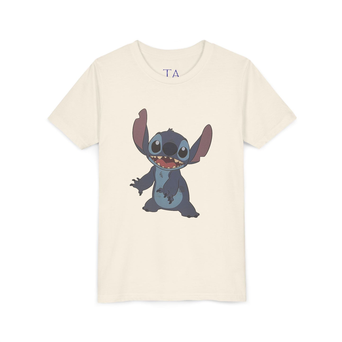 Kids Short Sleeve Tee with Stitch, Cute Kids Tee, Fun Gift for Boys & Girls, Birthday Gift, Summer Wear, Kids' Fashion