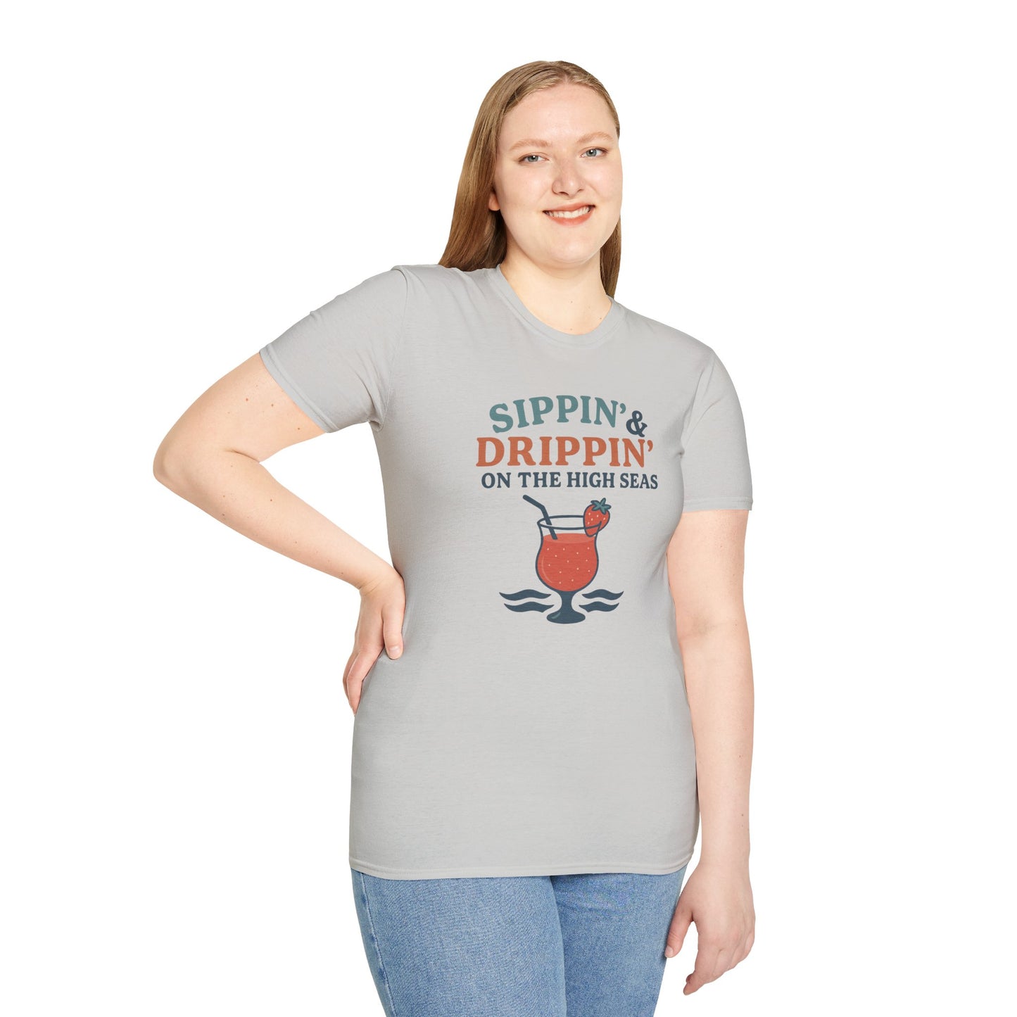 Nautical Cocktail T-Shirt - Sippin & Drippin Summer Vibes Beach Party Wear