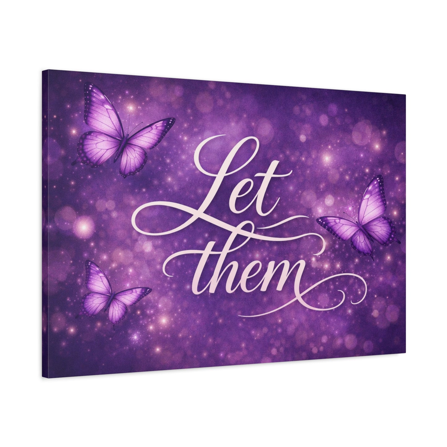 Let Them - Purple Butterfly Matte Canvas Wall Art