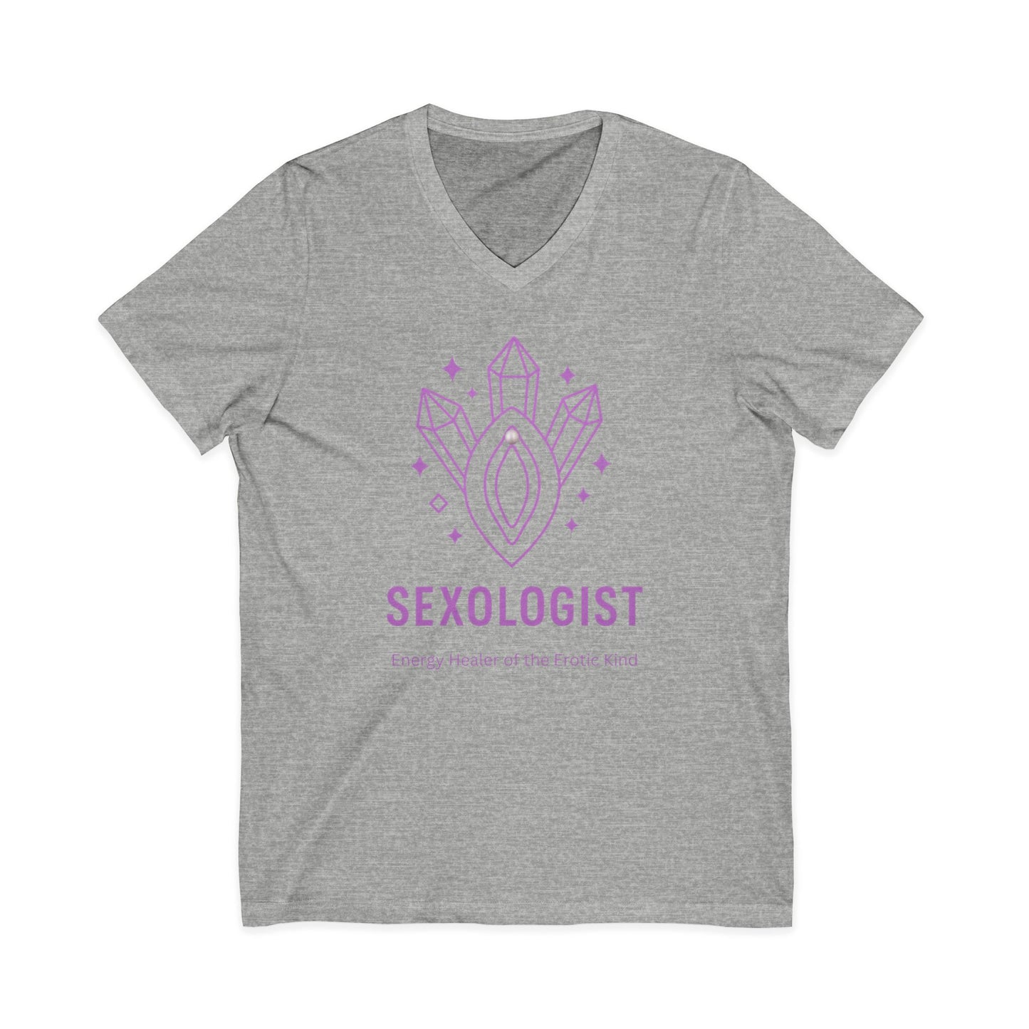 Sexologist V-Neck T-Shirt: Energy Healer of the Erotic Kind - Funny Graphic Tee