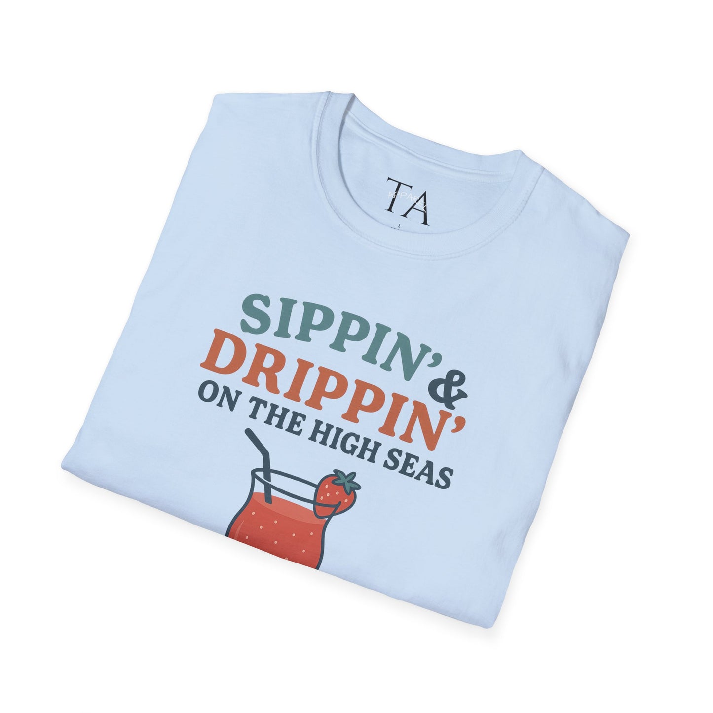 Nautical Cocktail T-Shirt - Sippin & Drippin Summer Vibes Beach Party Wear