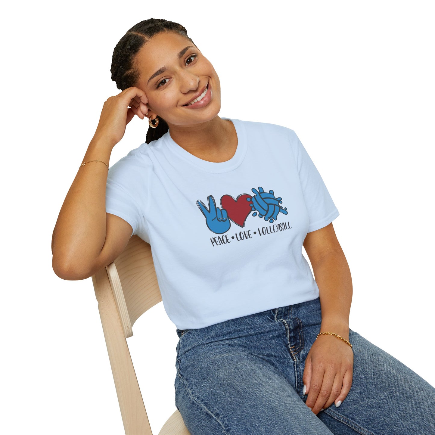 Peace Love Volleyball Unisex T-Shirt, Casual Tee, Sports Apparel, Gift for Volleyball Lovers, Summer Fashion