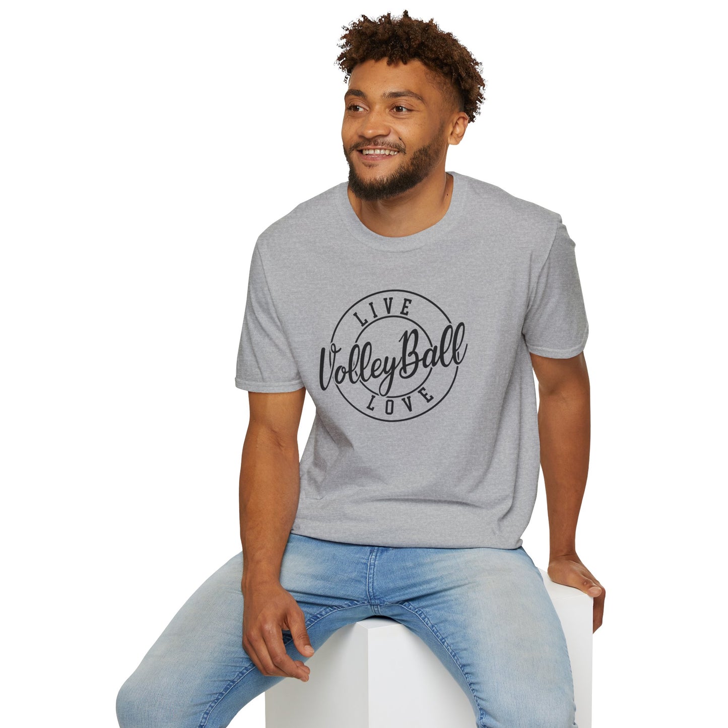 Volleyball Live Love Unisex Softstyle T-Shirt, Sports Tee, Volleyball Gift, Game Day Apparel, Casual Wear, Activewear