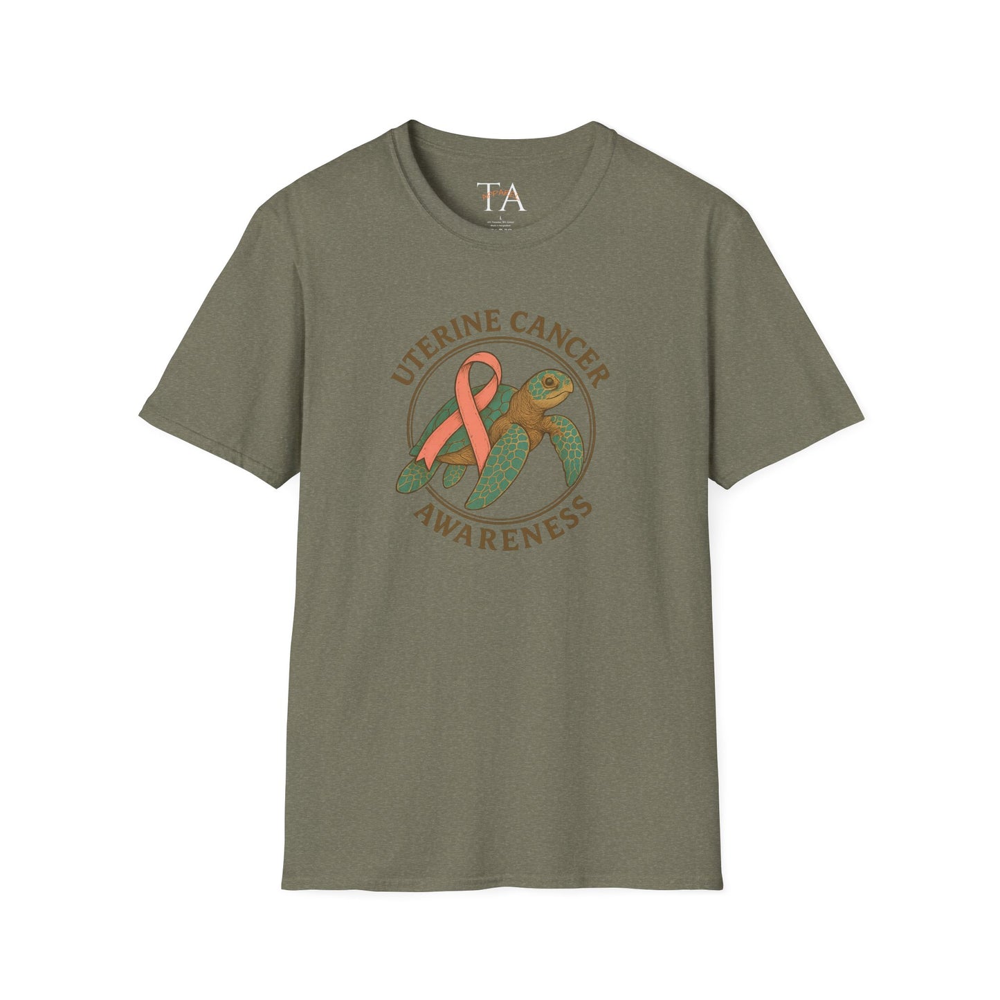 Uterine Cancer Awareness T-Shirt, Unisex Softstyle Tee, Supportive Apparel, Awareness Month Gift, Cancer Support Shirt, Birthday Gift