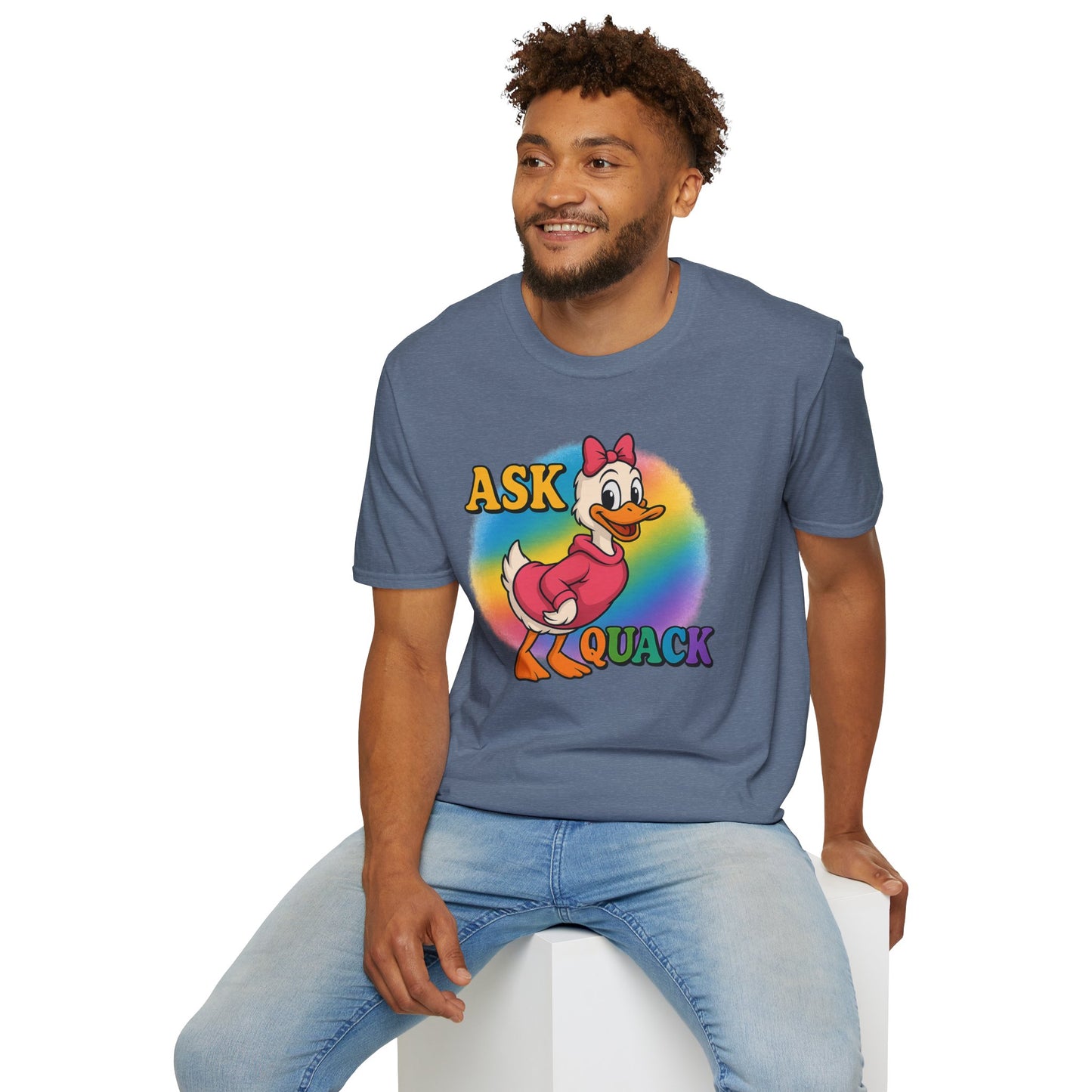 Ask Quack Duck Unisex T-Shirt - Funny Graphic Tee for Kids and Adults