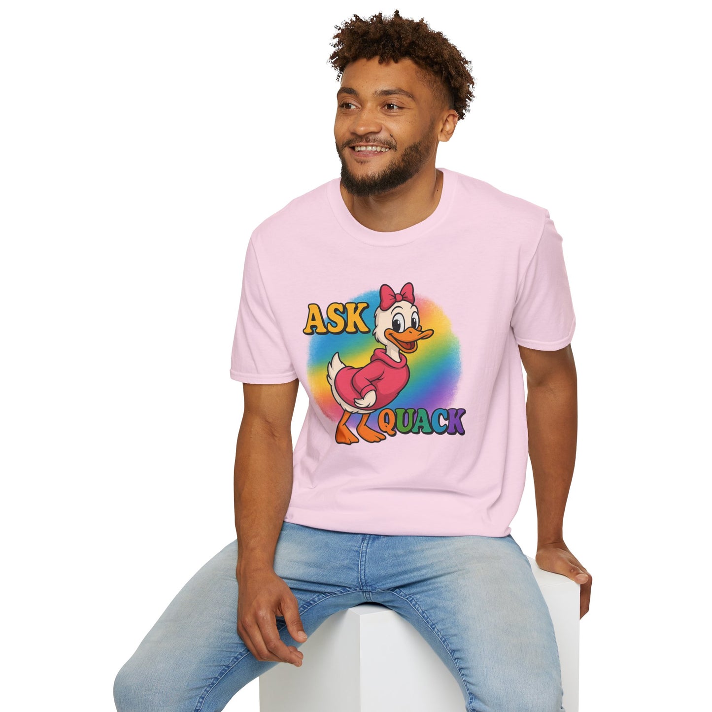 Ask Quack Duck Unisex T-Shirt - Funny Graphic Tee for Kids and Adults