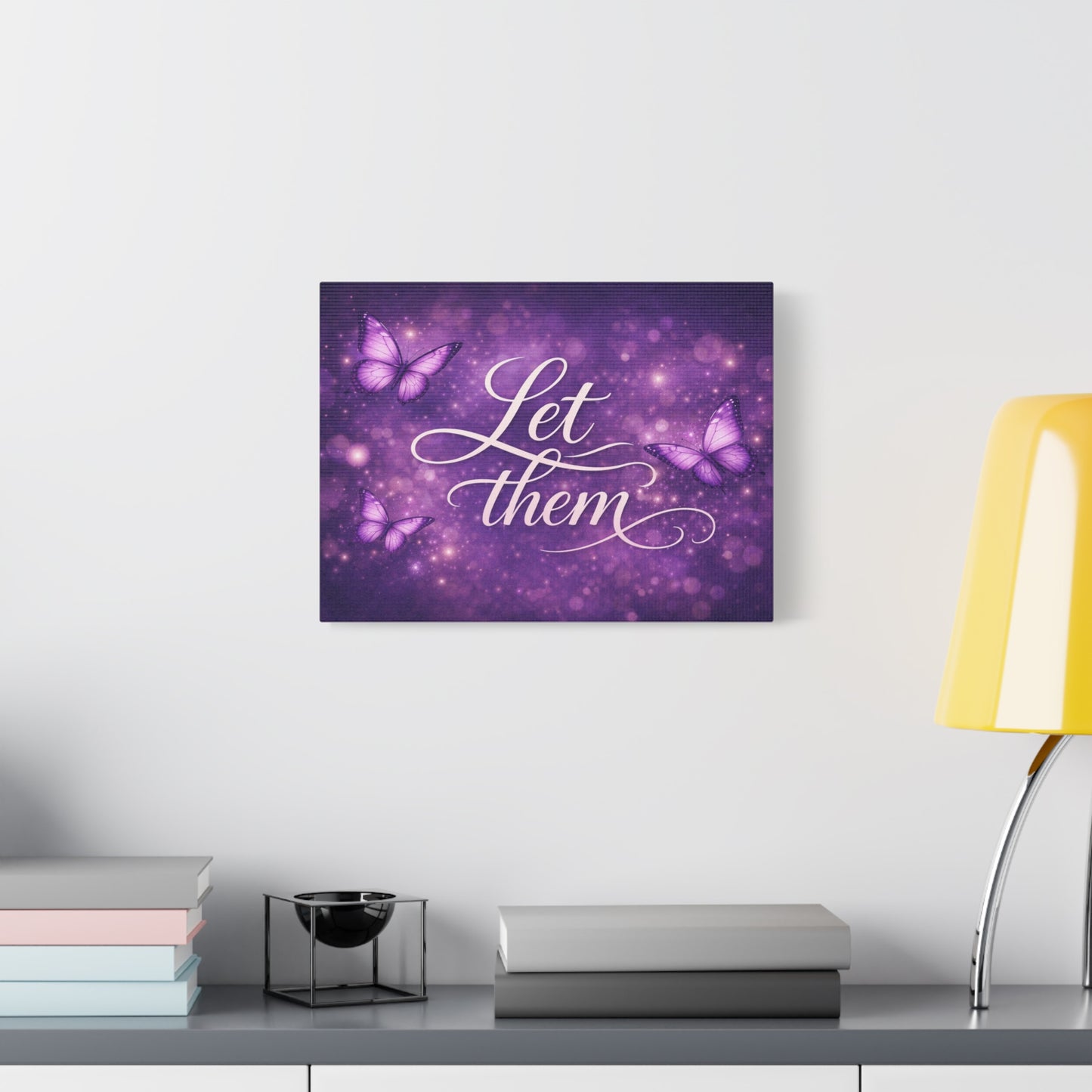 Let Them - Purple Butterfly Matte Canvas Wall Art