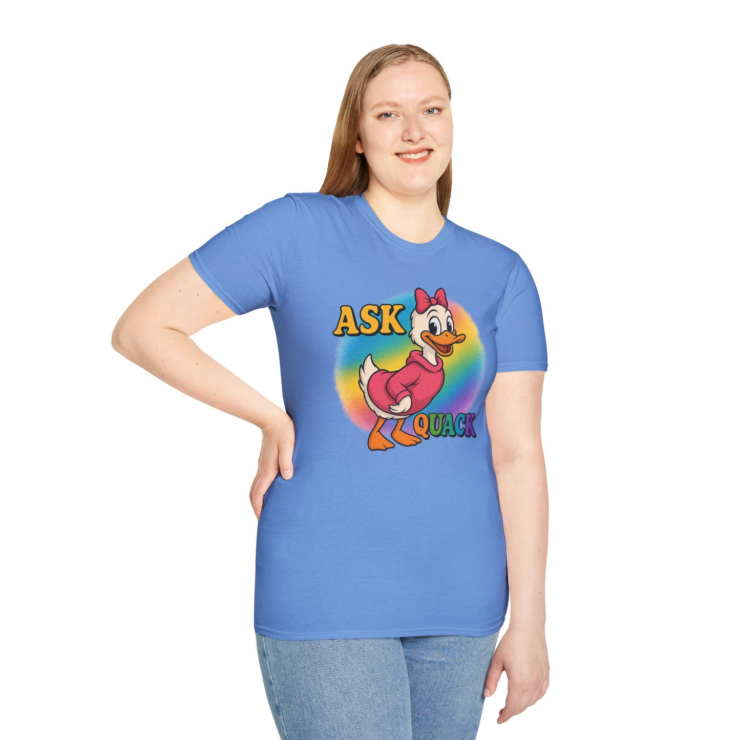 Ask Quack Duck Unisex T-Shirt - Funny Graphic Tee for Kids and Adults
