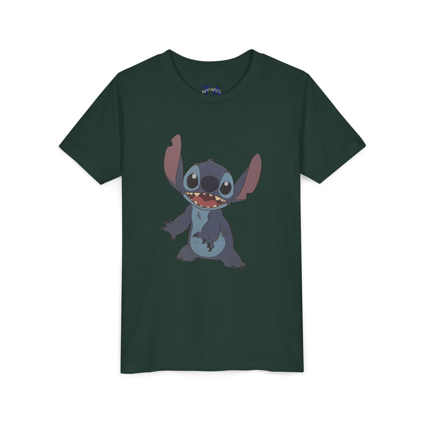Kids Short Sleeve Tee with Stitch, Cute Kids Tee, Fun Gift for Boys & Girls, Birthday Gift, Summer Wear, Kids' Fashion