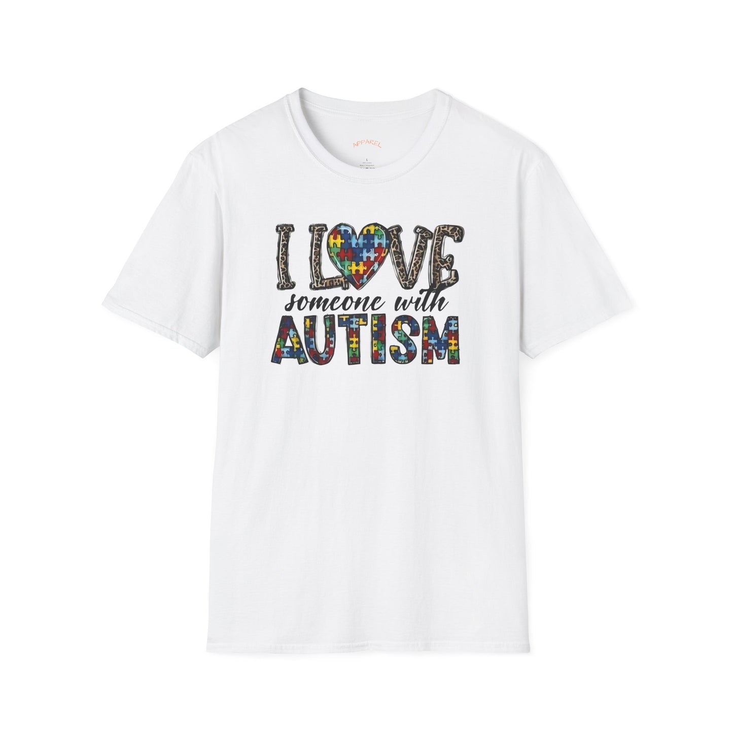 Autism Awareness Unisex T-Shirt - I Love Someone with Autism Design