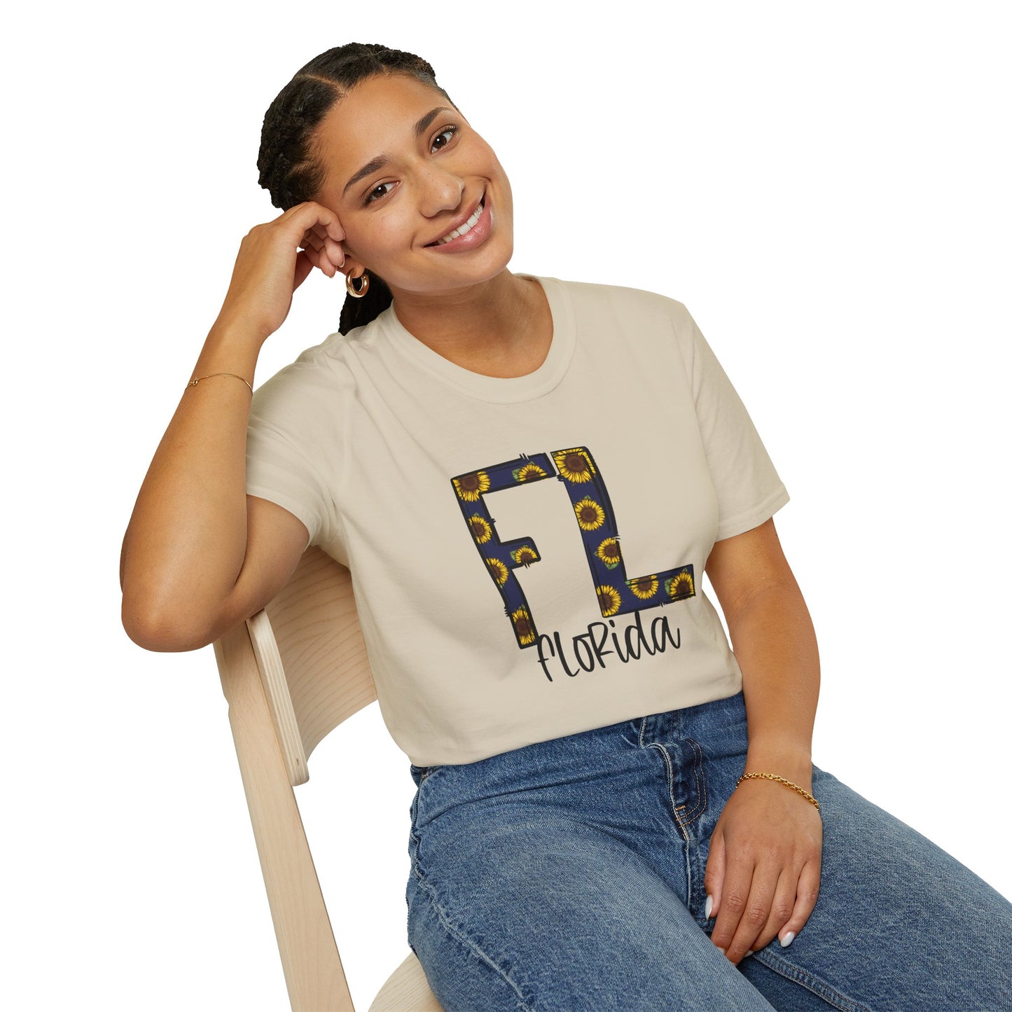 Florida Sunshine Unisex Softstyle T-Shirt, Florida T-Shirt, Graphic Tee, Summer Outfit, Gift for Floridians, Vacation Wear