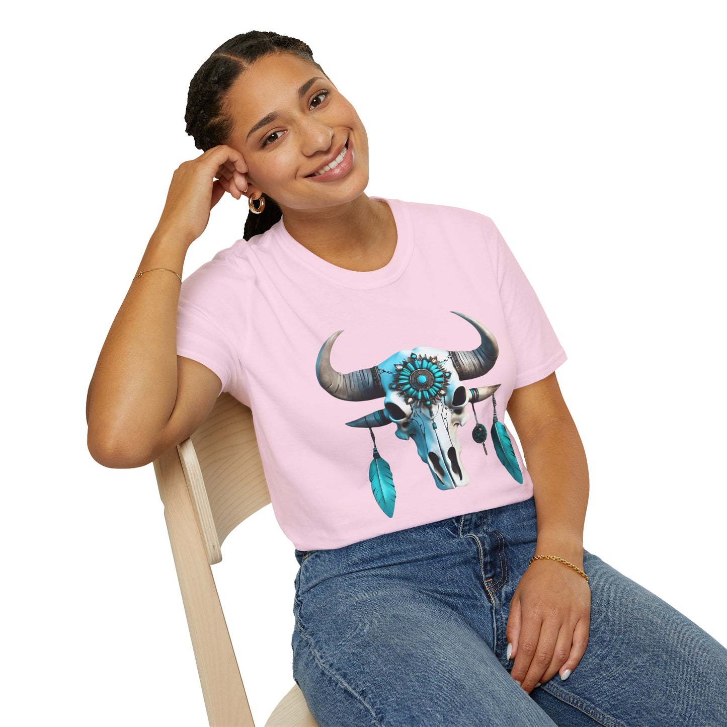 Native American Turquoise Buffalo Skull Tee - Unisex Jersey
