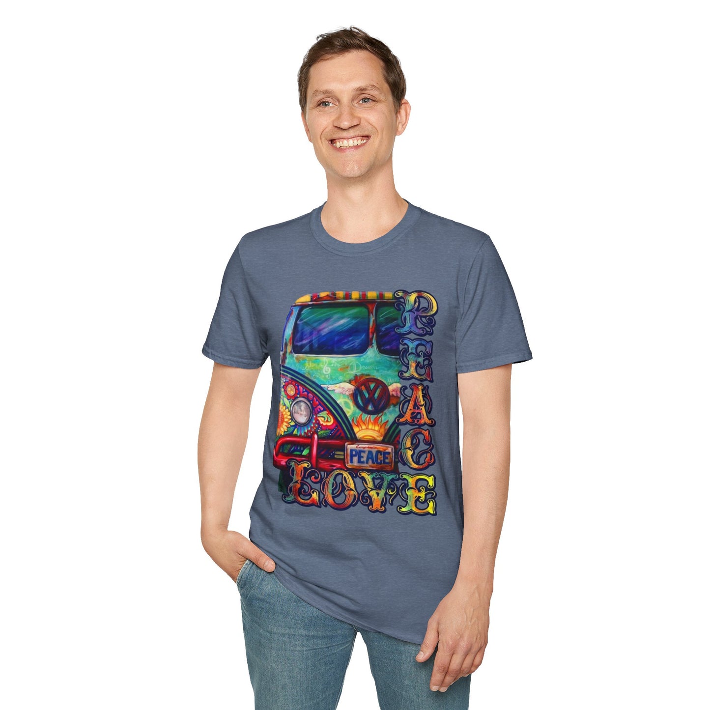 VW Groovy Peace & Love Retro Festival Shirt Tie-Dye T-Shirt