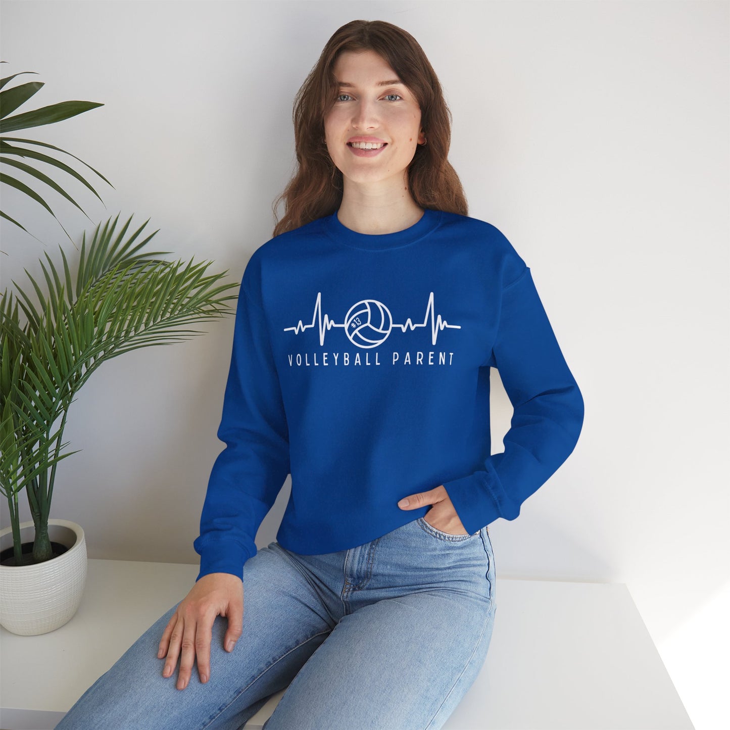 Volleyball Heartbeat Crewneck Sweatshirt #13, Quality Sweatshirt, Parent Gift, Volleyball Fan Apparel, Sports Lover Top