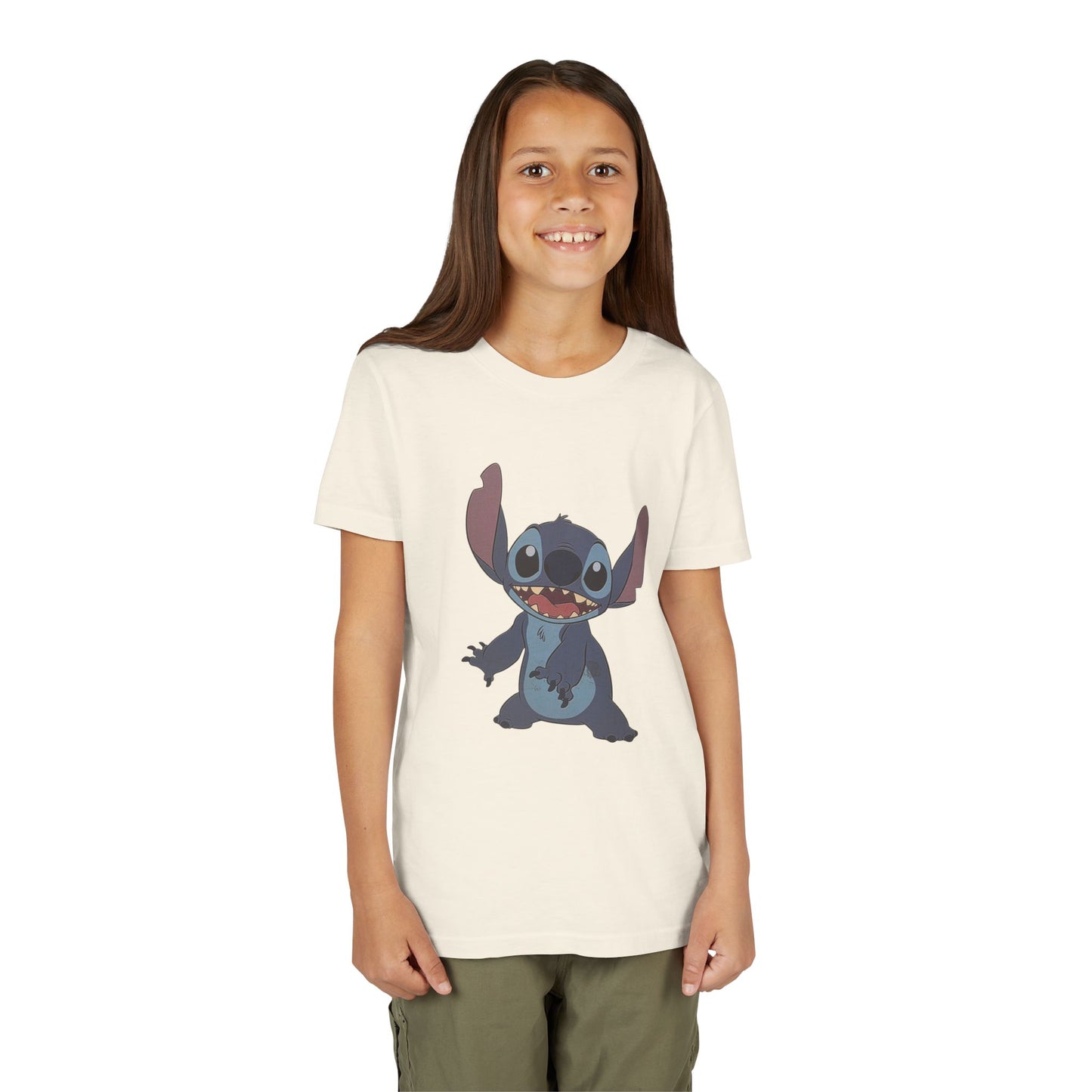 Kids Short Sleeve Tee with Stitch, Cute Kids Tee, Fun Gift for Boys & Girls, Birthday Gift, Summer Wear, Kids' Fashion