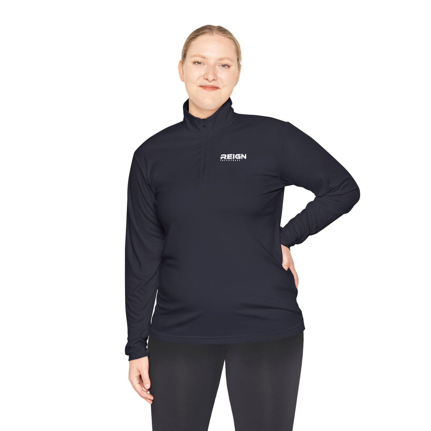 Reign Volleyball Quarter-Zip Pullover — Minimal 'weekend' Chest Logo Pullover