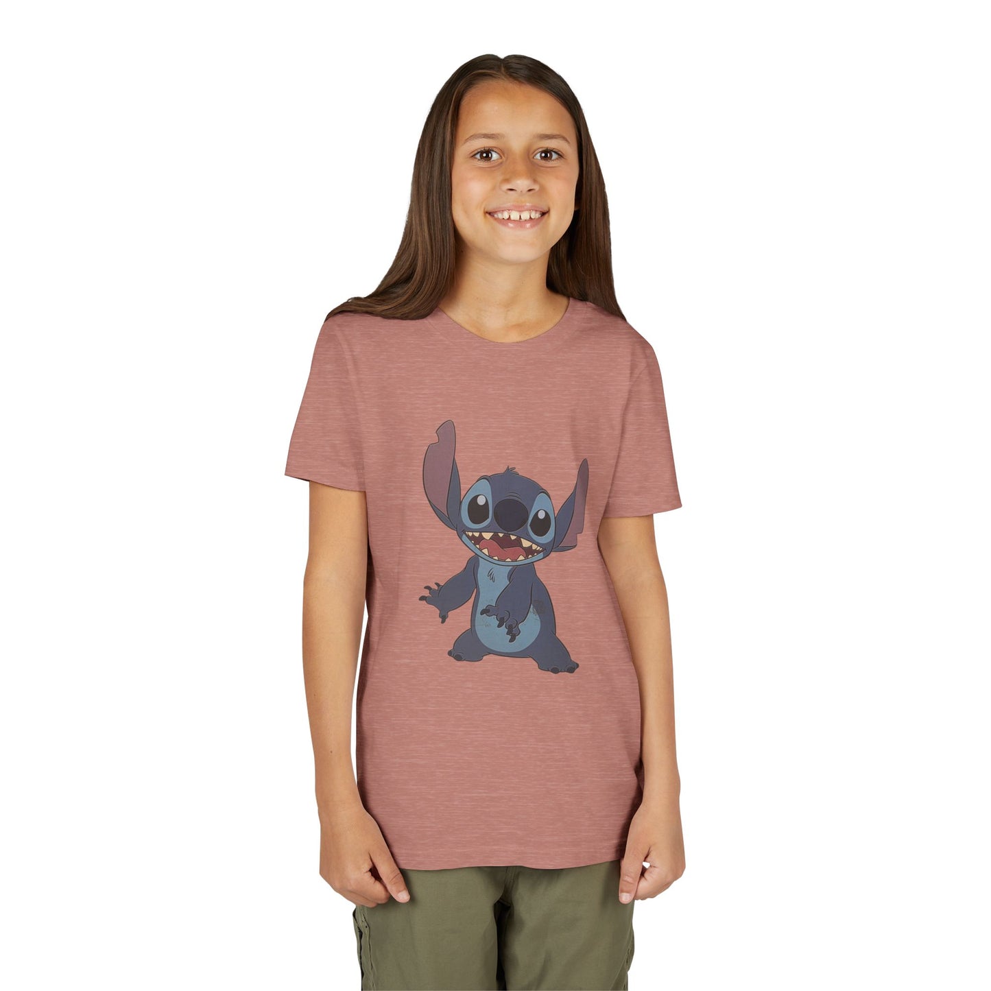 Kids Short Sleeve Tee with Stitch, Cute Kids Tee, Fun Gift for Boys & Girls, Birthday Gift, Summer Wear, Kids' Fashion