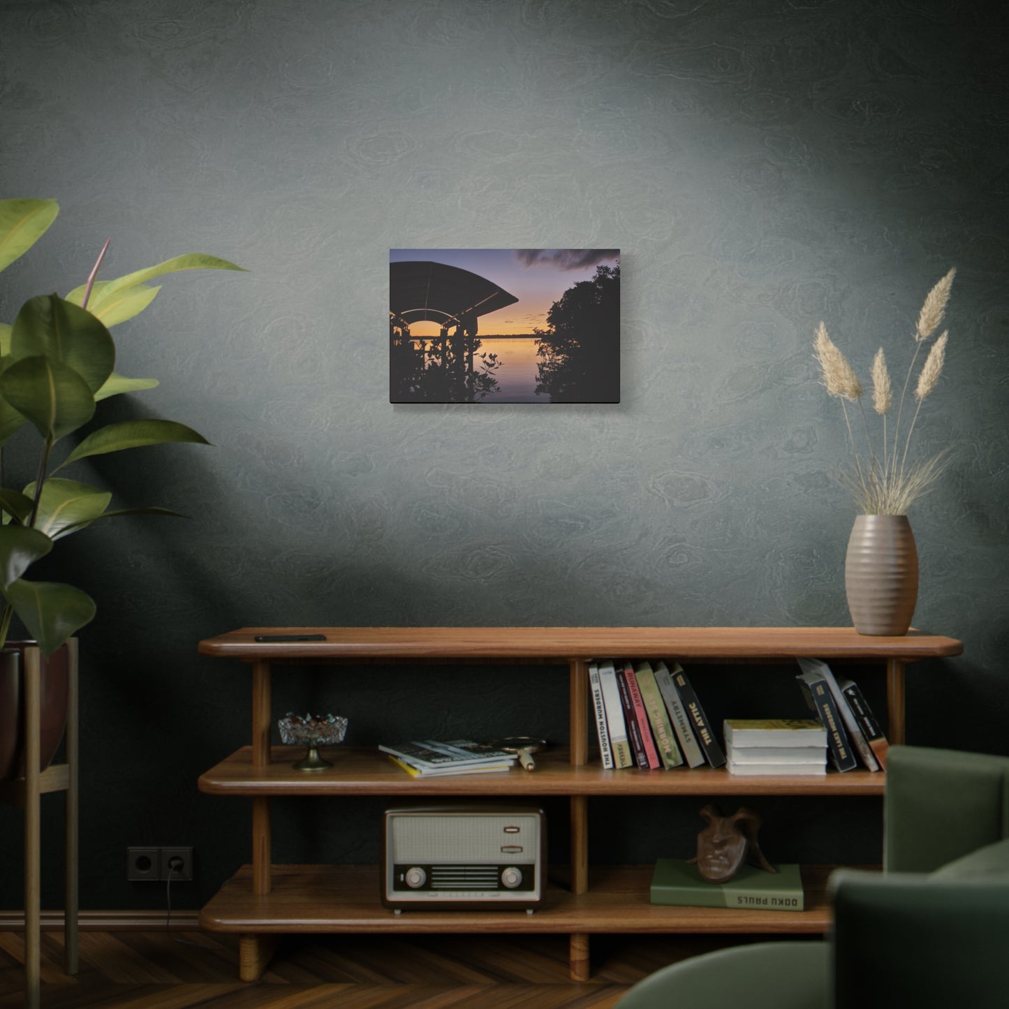 Serene and Vibrant Sunset on the River - Canvas Wal Art