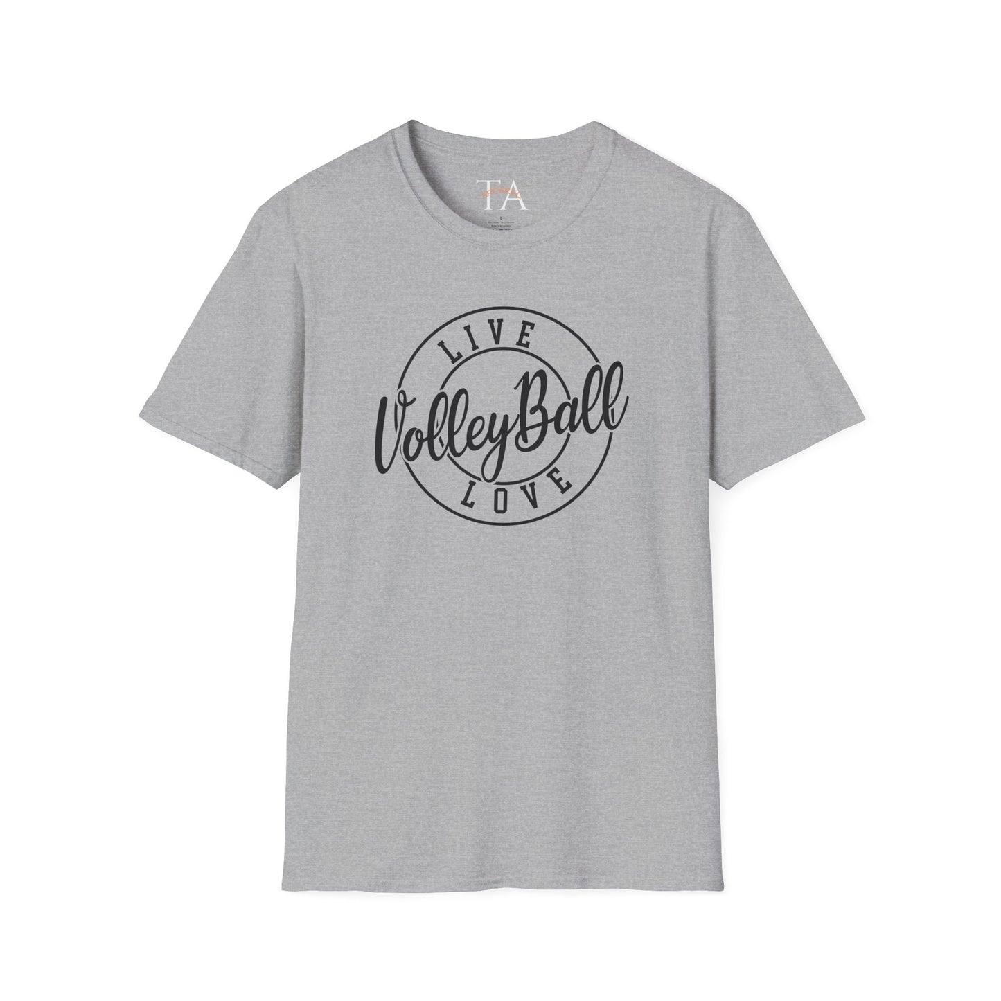 Volleyball Live Love Unisex Softstyle T-Shirt, Sports Tee, Volleyball Gift, Game Day Apparel, Casual Wear, Activewear