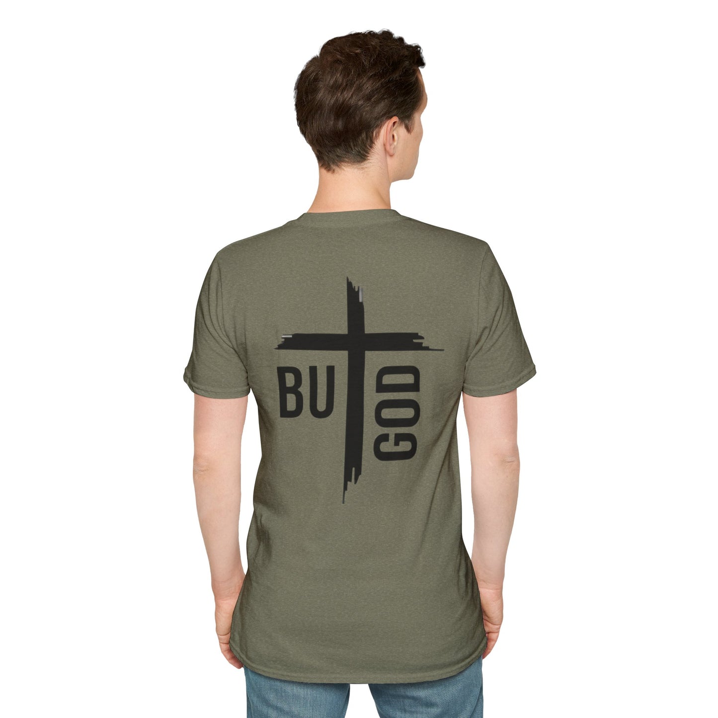Faith Inspired Unisex Softstyle T-Shirt - 'BUT GOD' - Inspirational Gift for Believers