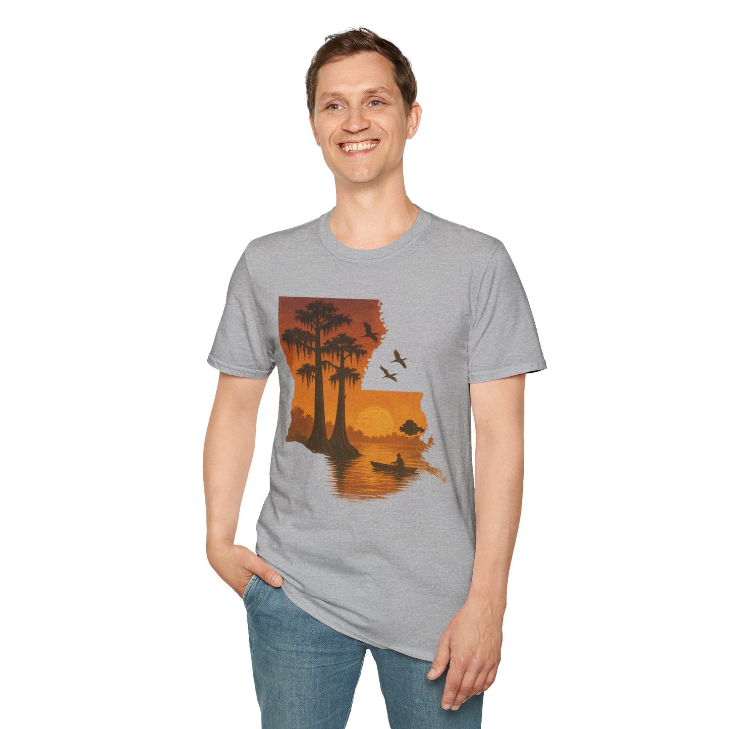 Louisiana Sunset T-Shirt, Unisex Beach Tee, Summer Vacation Shirt, Nature Lover Gift, Outdoor Adventure Apparel