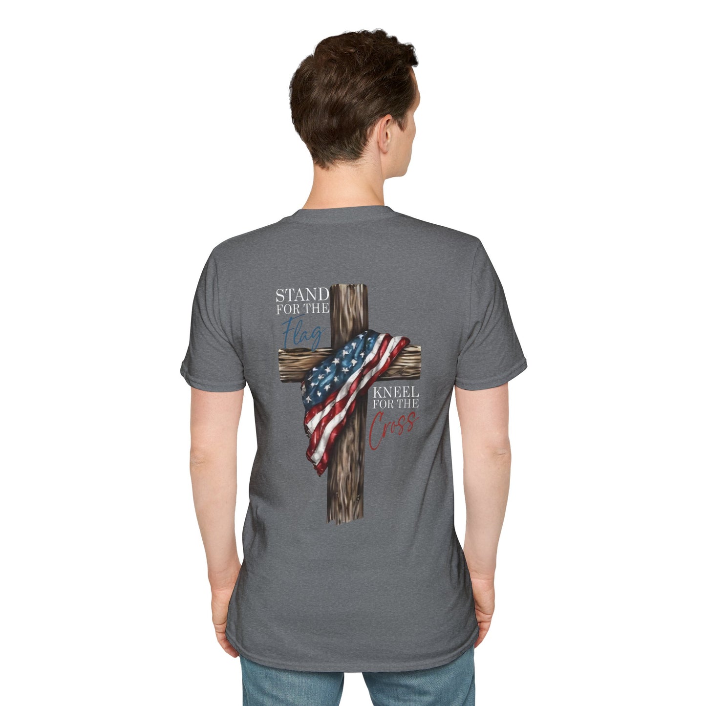 Stand for the Flag, Kneel for the Cross - Patriotic Religious T-Shirt, Faith-Based Apparel, Independence Day Outfit, Christian Gift