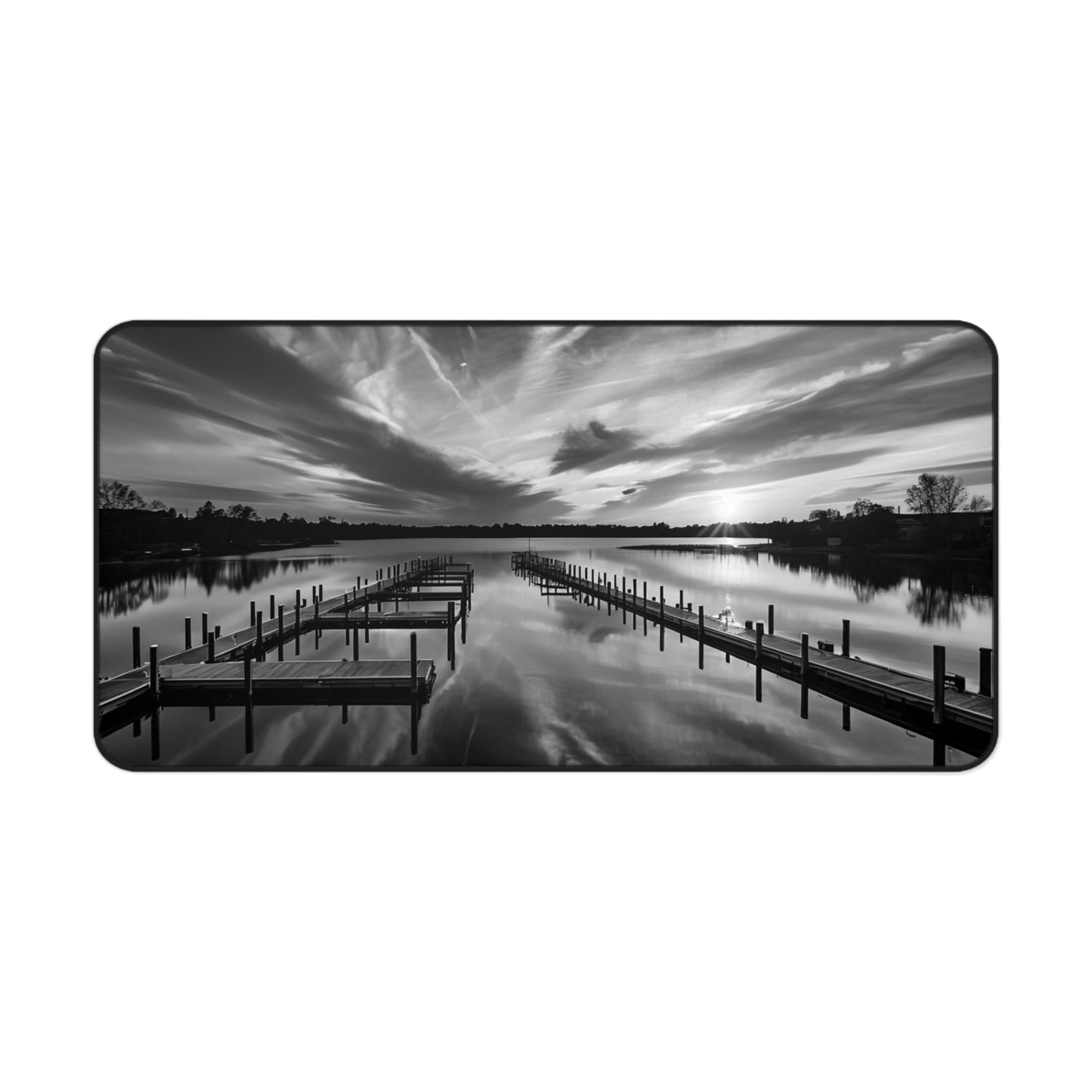 Desk Mat - Relaxing Sunset at the Boat Ramp