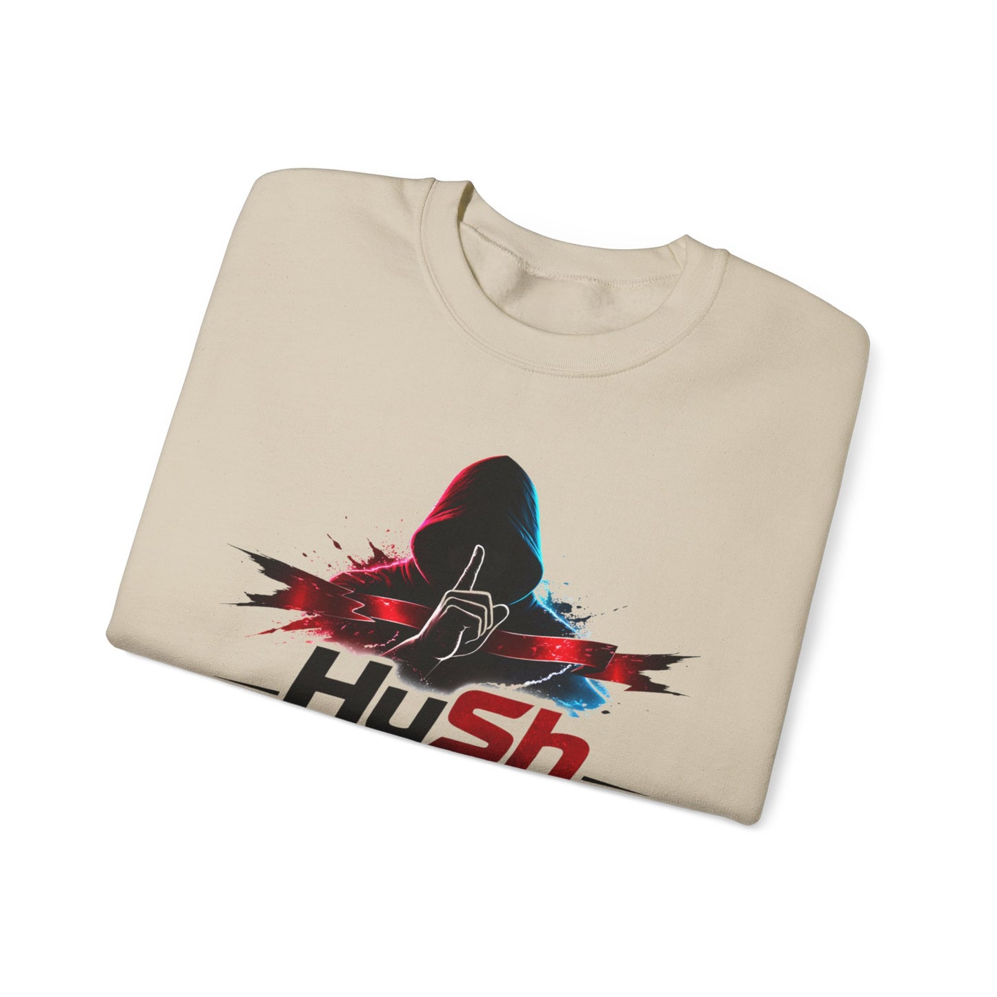 #HuSh Unisex Heavy Blend™ Crewneck Sweatshirt  | Hustle Until Success Happens, #HuShMovement TikTok Logo