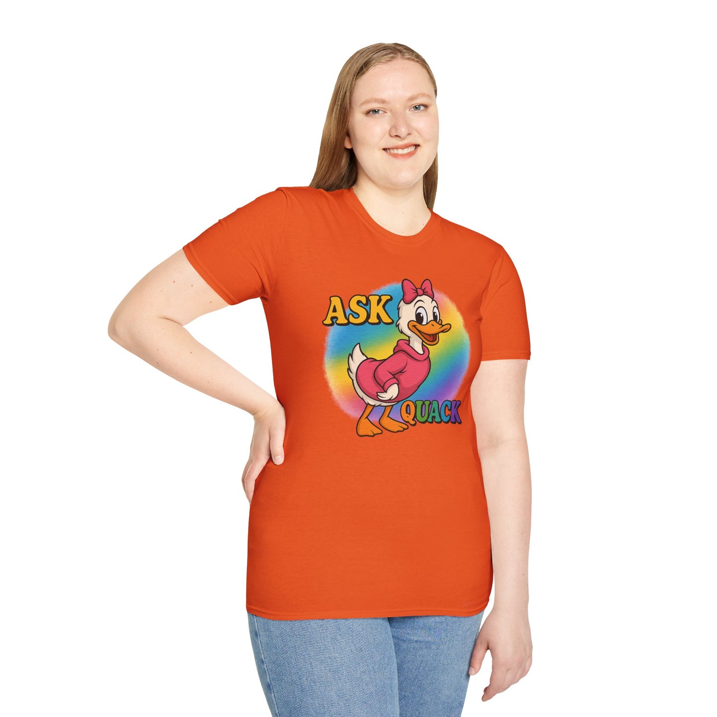 Ask Quack Duck Unisex T-Shirt - Funny Graphic Tee for Kids and Adults