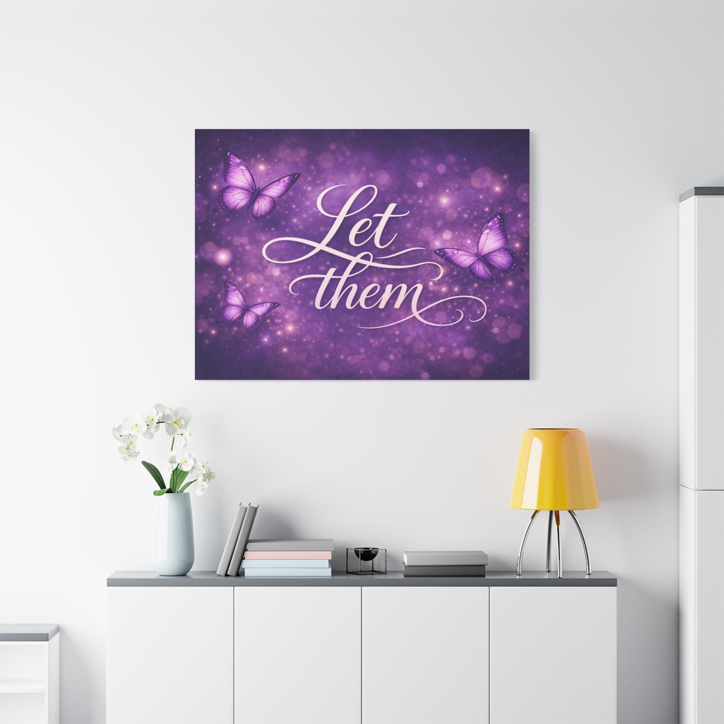 Let Them - Purple Butterfly Matte Canvas Wall Art