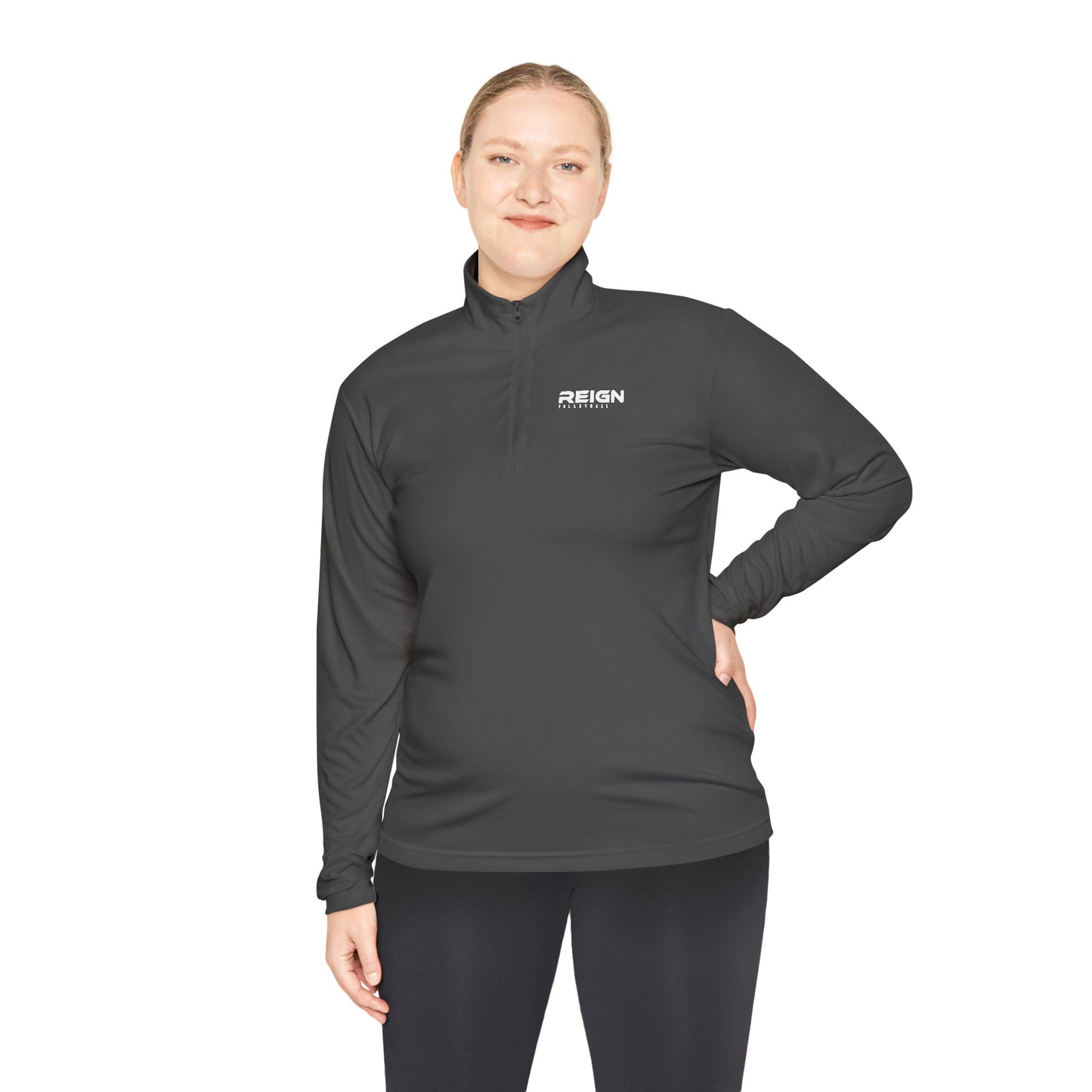 Reign Volleyball Quarter-Zip Pullover — Minimal 'weekend' Chest Logo Pullover
