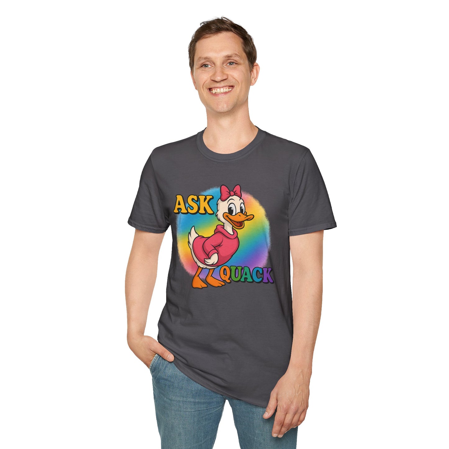 Ask Quack Duck Unisex T-Shirt - Funny Graphic Tee for Kids and Adults