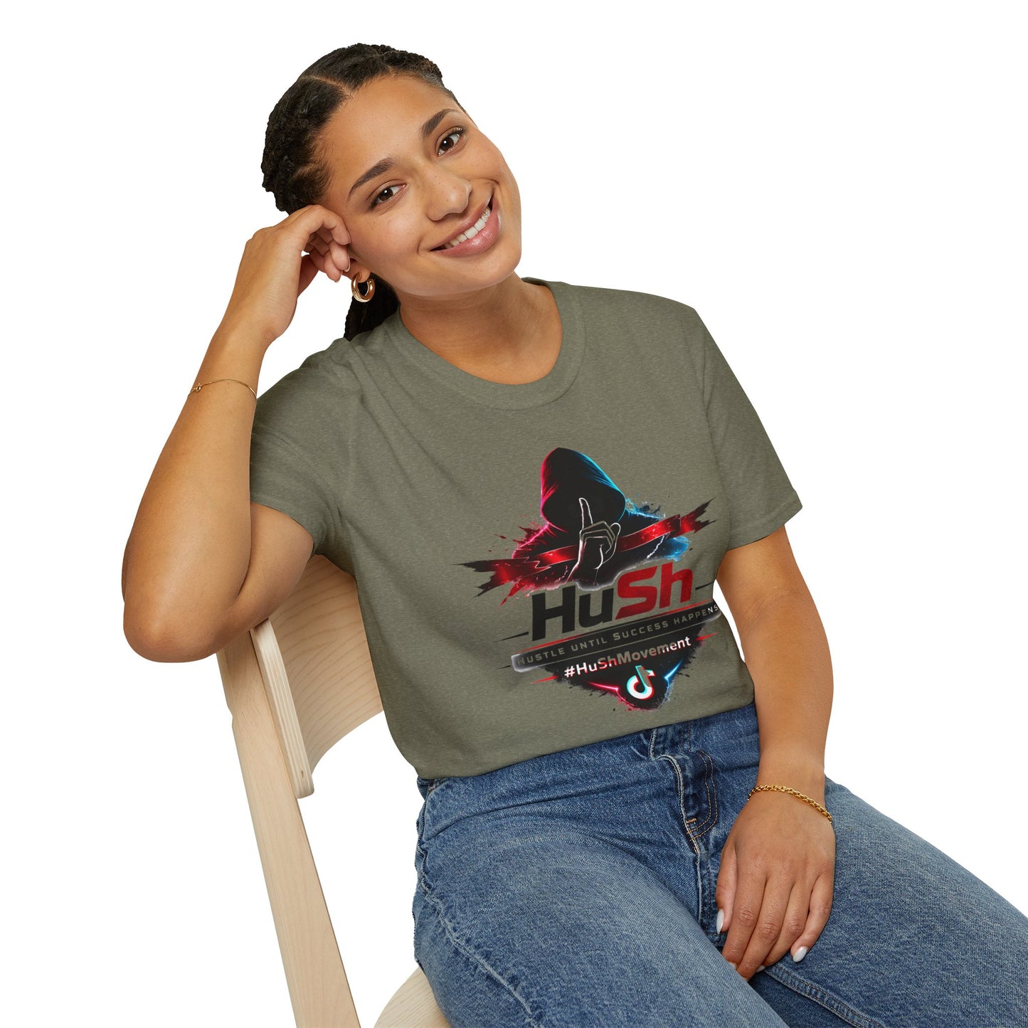 #HuSh silhouette graphic Tee | Hustle Until Success Happens, #HuShMovement