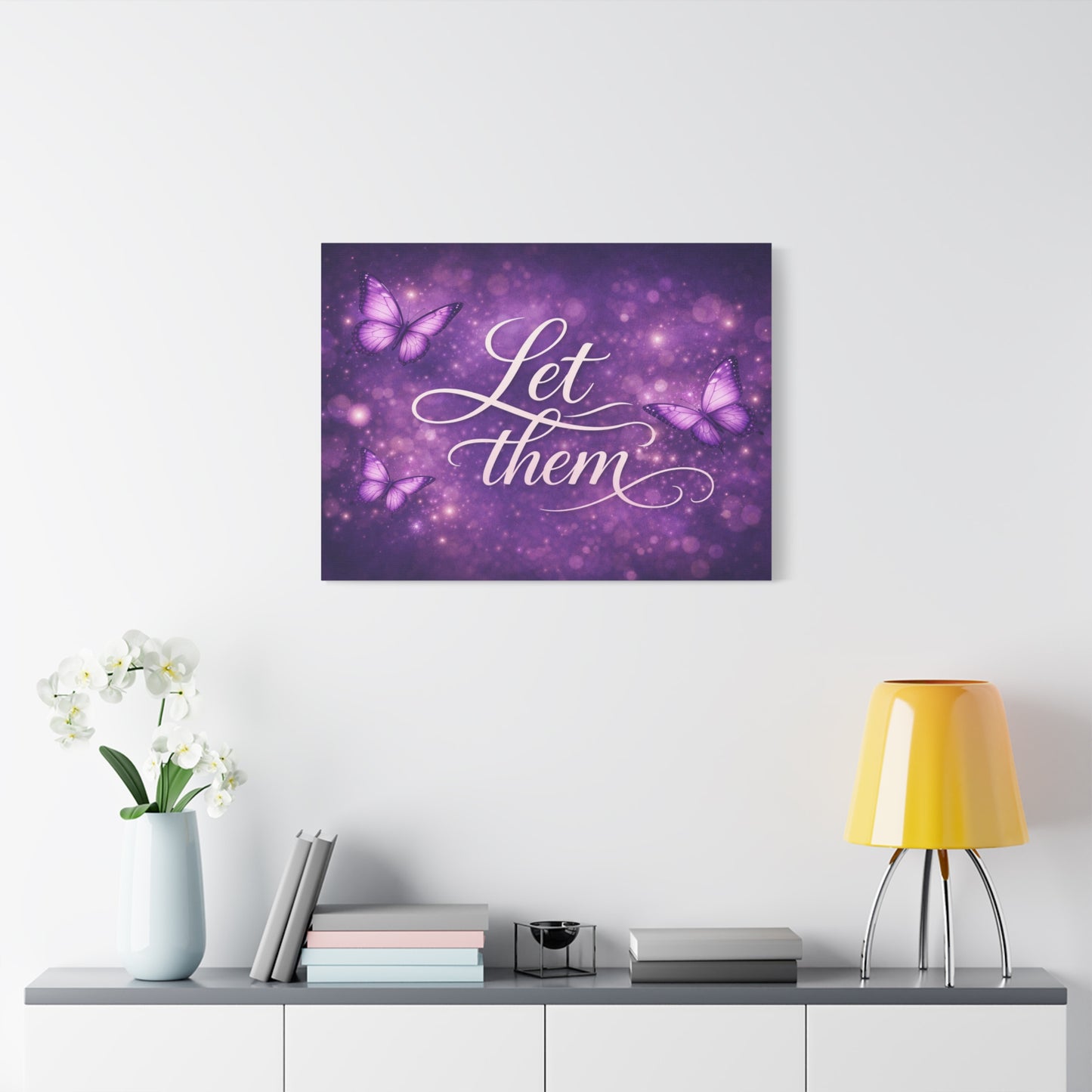 Let Them - Purple Butterfly Matte Canvas Wall Art