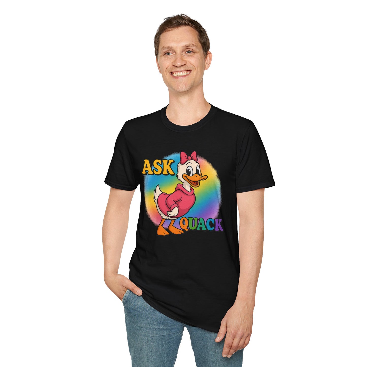 Ask Quack Duck Unisex T-Shirt - Funny Graphic Tee for Kids and Adults