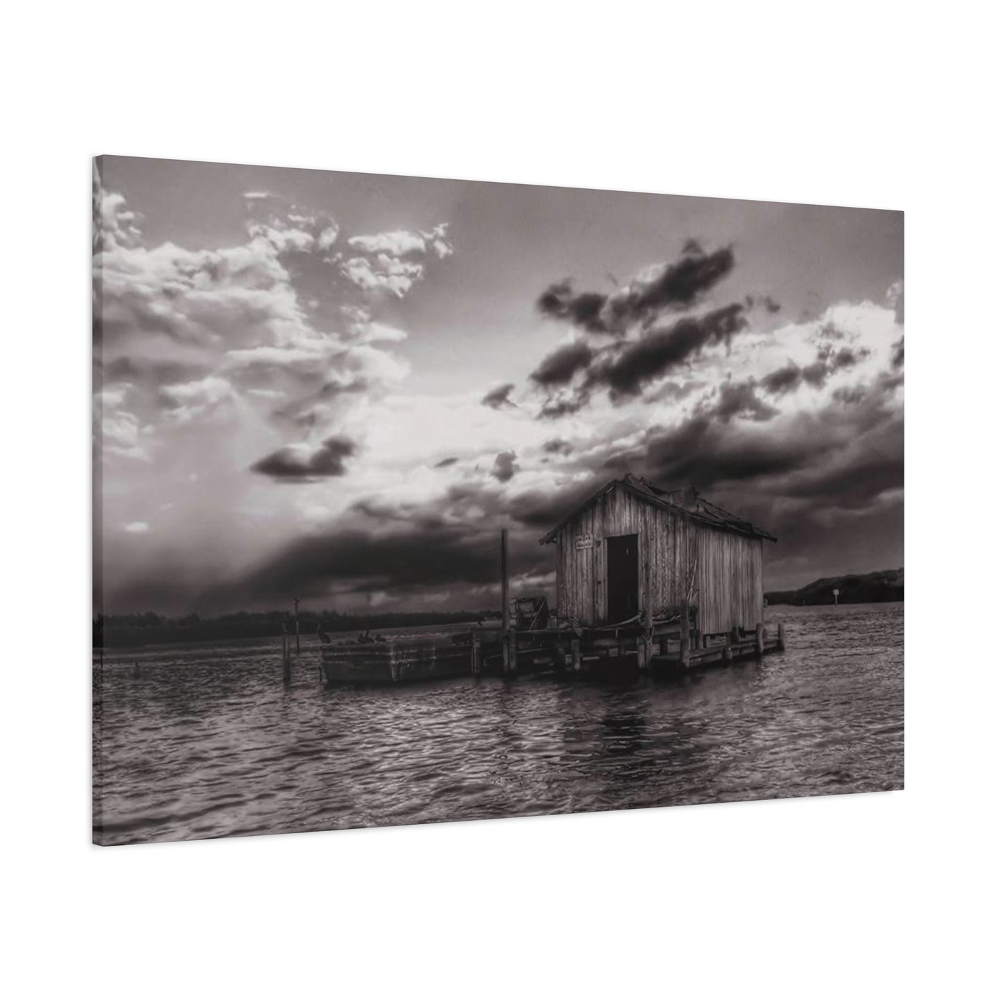 Serene Landscape Canvas Art, Rustic Home Decor, Black and White Wall Art, Perfect for Living Room, Gift for Nature Lovers