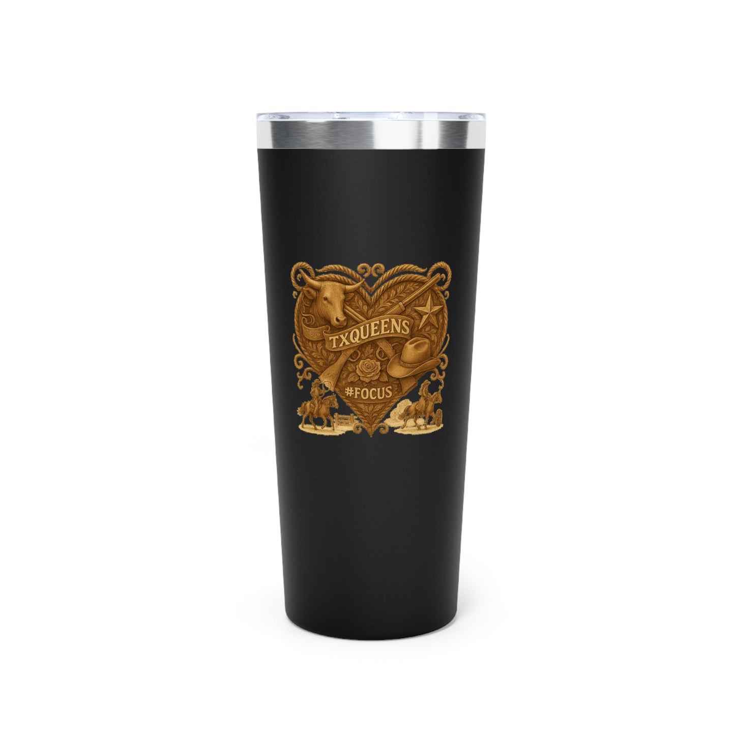 TX Queens Vintage Style 22oz Tumbler for Coffee Lovers & Outdoor Adventures