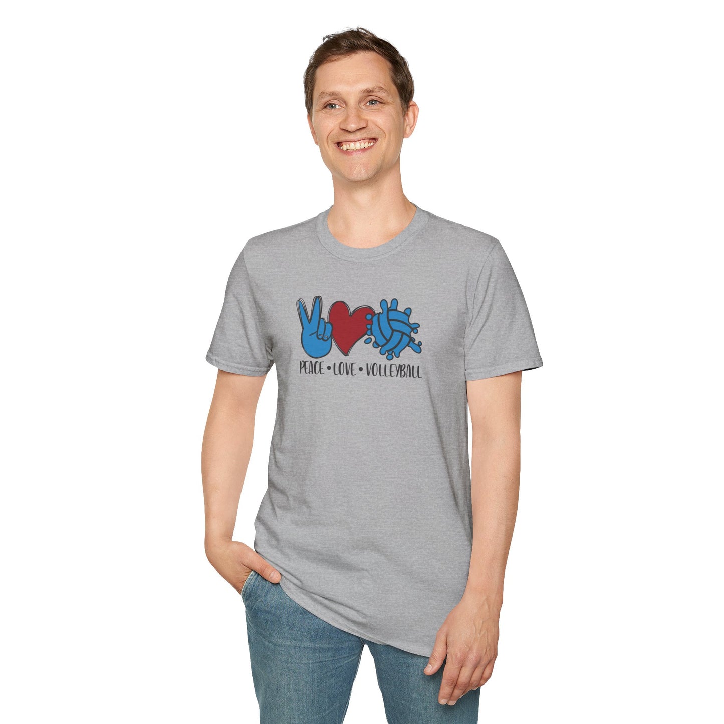 Peace Love Volleyball Unisex T-Shirt, Casual Tee, Sports Apparel, Gift for Volleyball Lovers, Summer Fashion