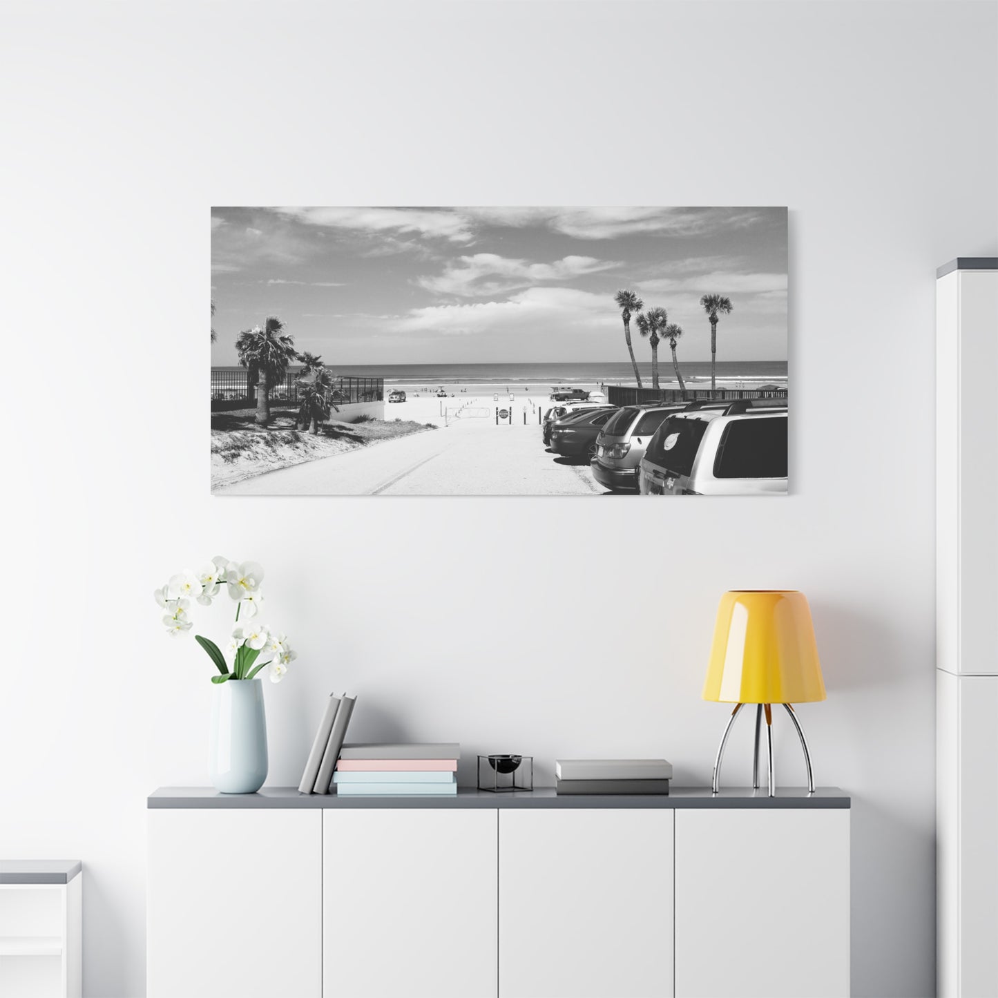 Serene Black & White Beach Vibes - Canvas Art