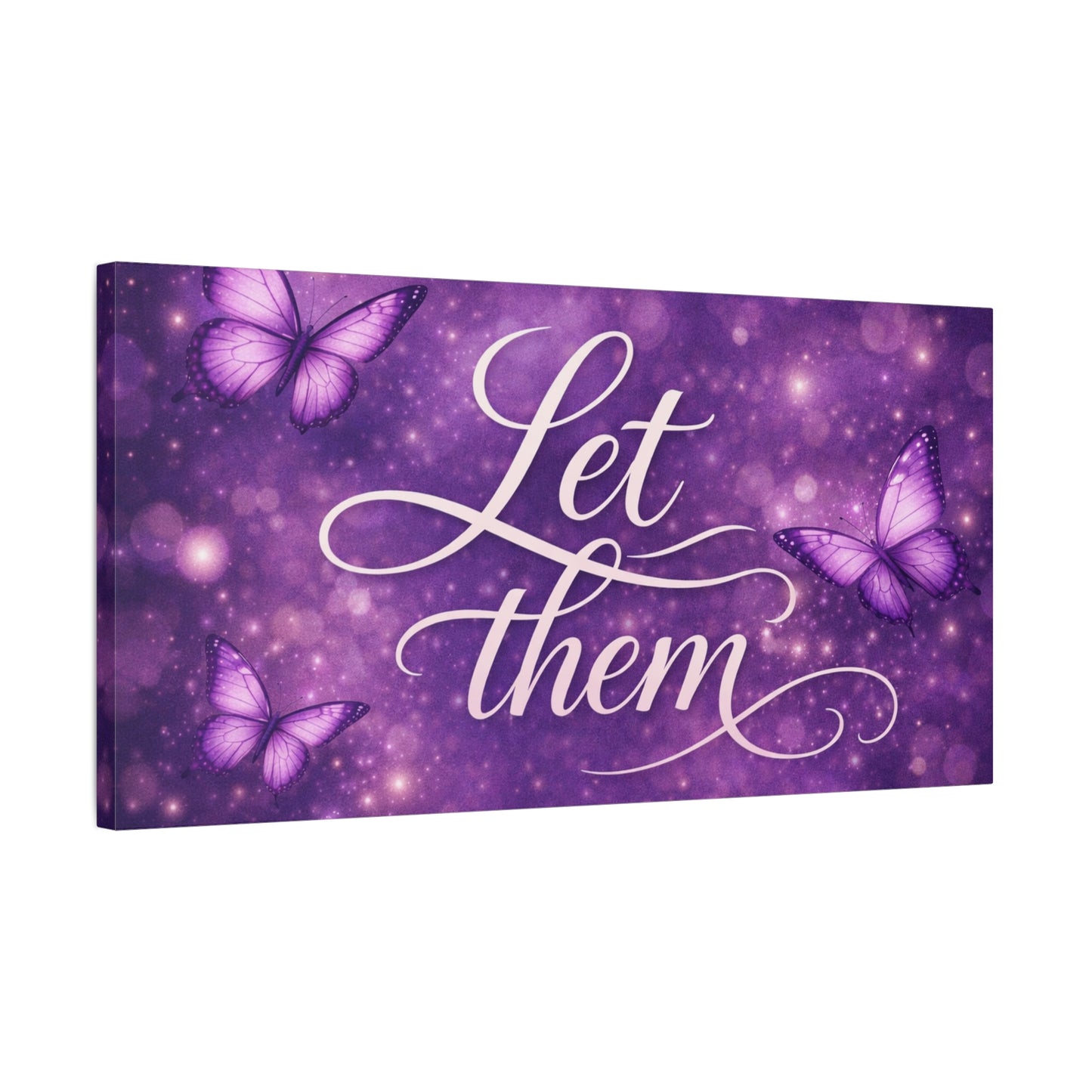 Let Them - Purple Butterfly Matte Canvas Wall Art