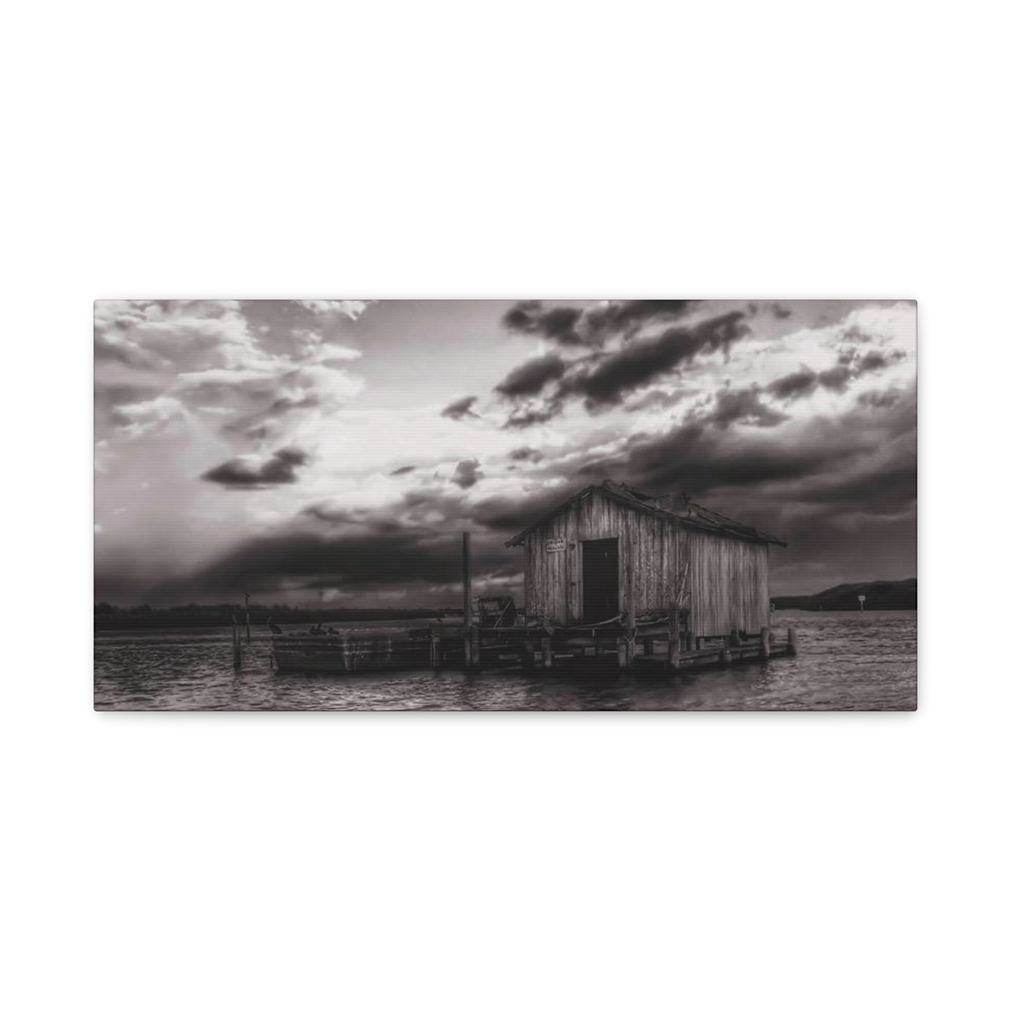 Serene Landscape Canvas Art, Rustic Home Decor, Black and White Wall Art, Perfect for Living Room, Gift for Nature Lovers