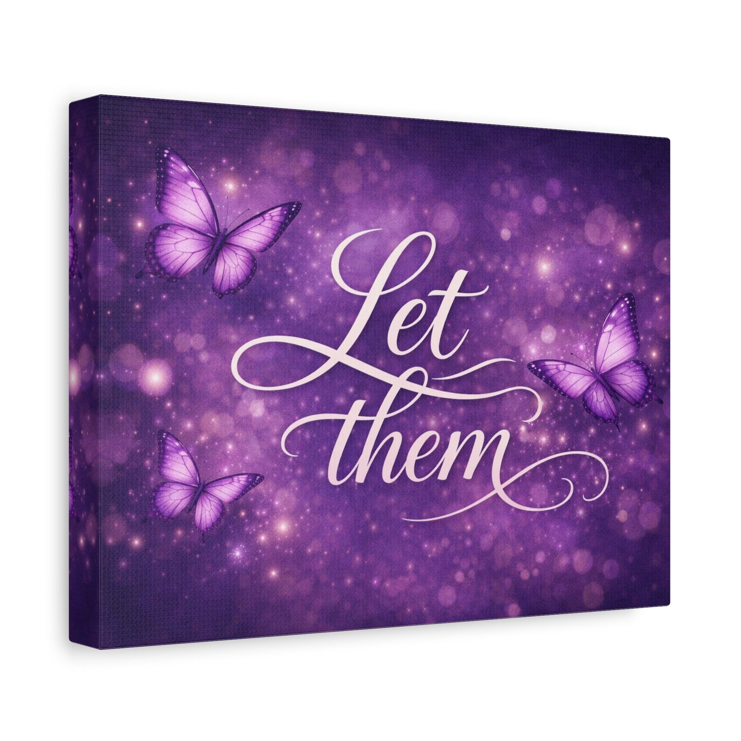 Let Them - Purple Butterfly Matte Canvas Wall Art
