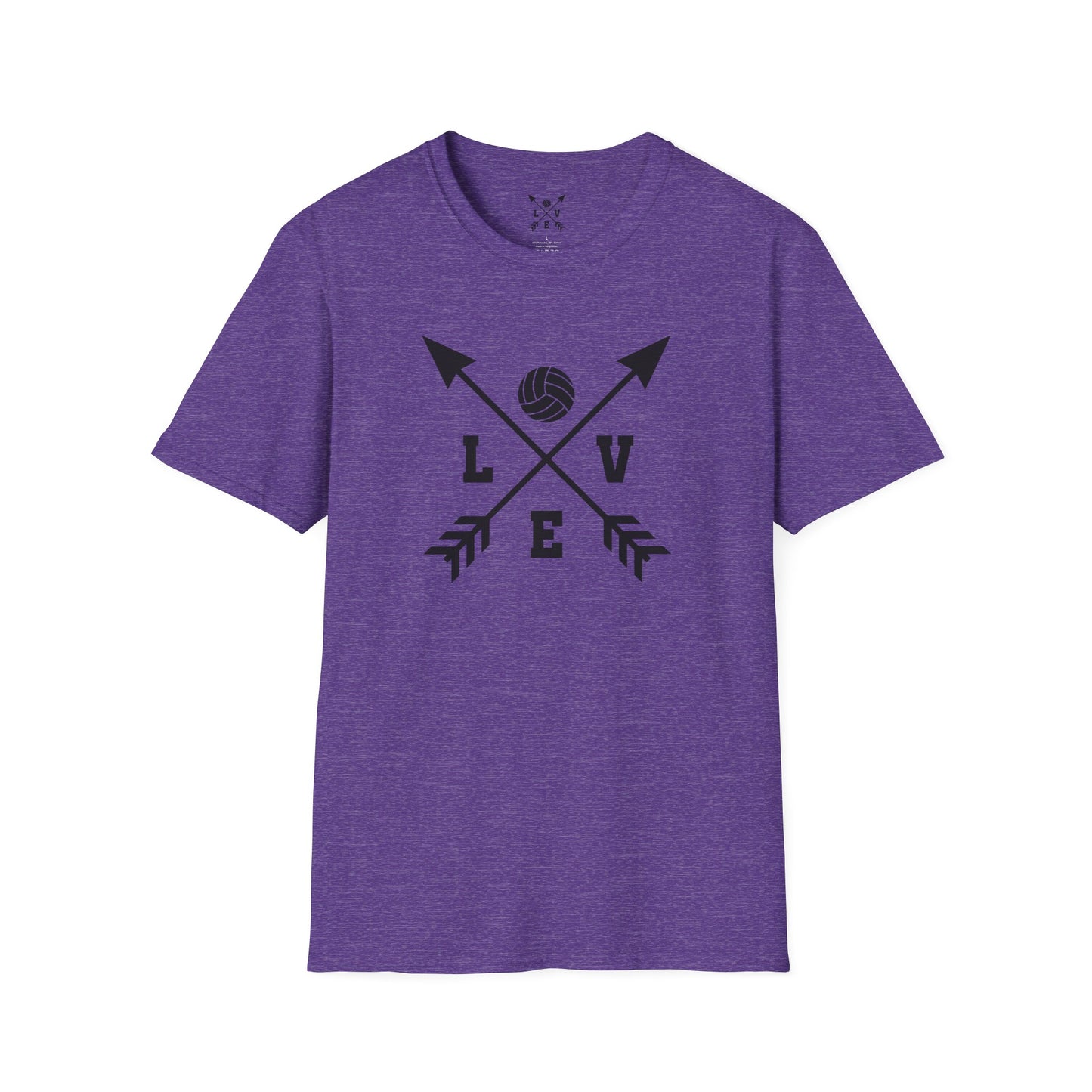Love Volleyball Unisex T-Shirt | Sporty Tee, Gift for Athletes, Casual Wear, Heart and Arrow Design, Game Day Shirt