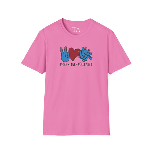 Peace Love Volleyball Unisex T-Shirt, Casual Tee, Sports Apparel, Gift for Volleyball Lovers, Summer Fashion