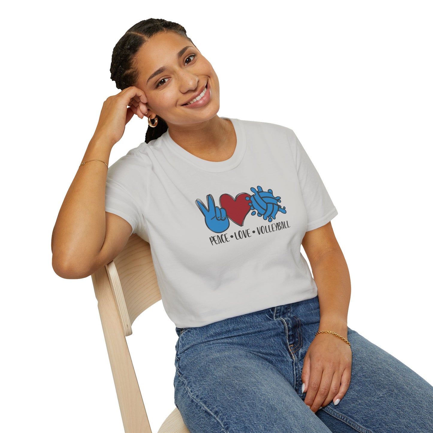 Peace Love Volleyball Unisex T-Shirt, Casual Tee, Sports Apparel, Gift for Volleyball Lovers, Summer Fashion