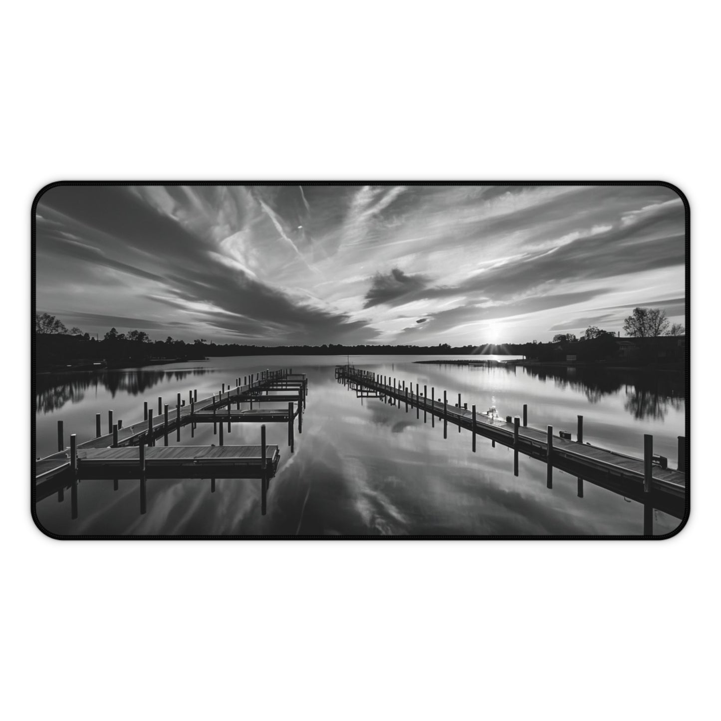 Desk Mat - Relaxing Sunset at the Boat Ramp