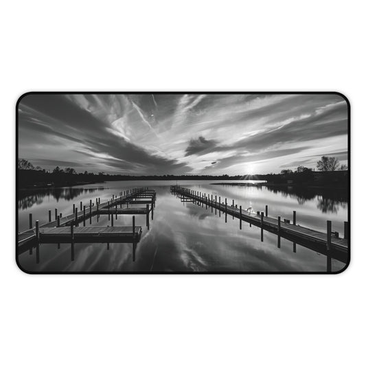 Desk Mat - Relaxing Sunset at the Boat Ramp