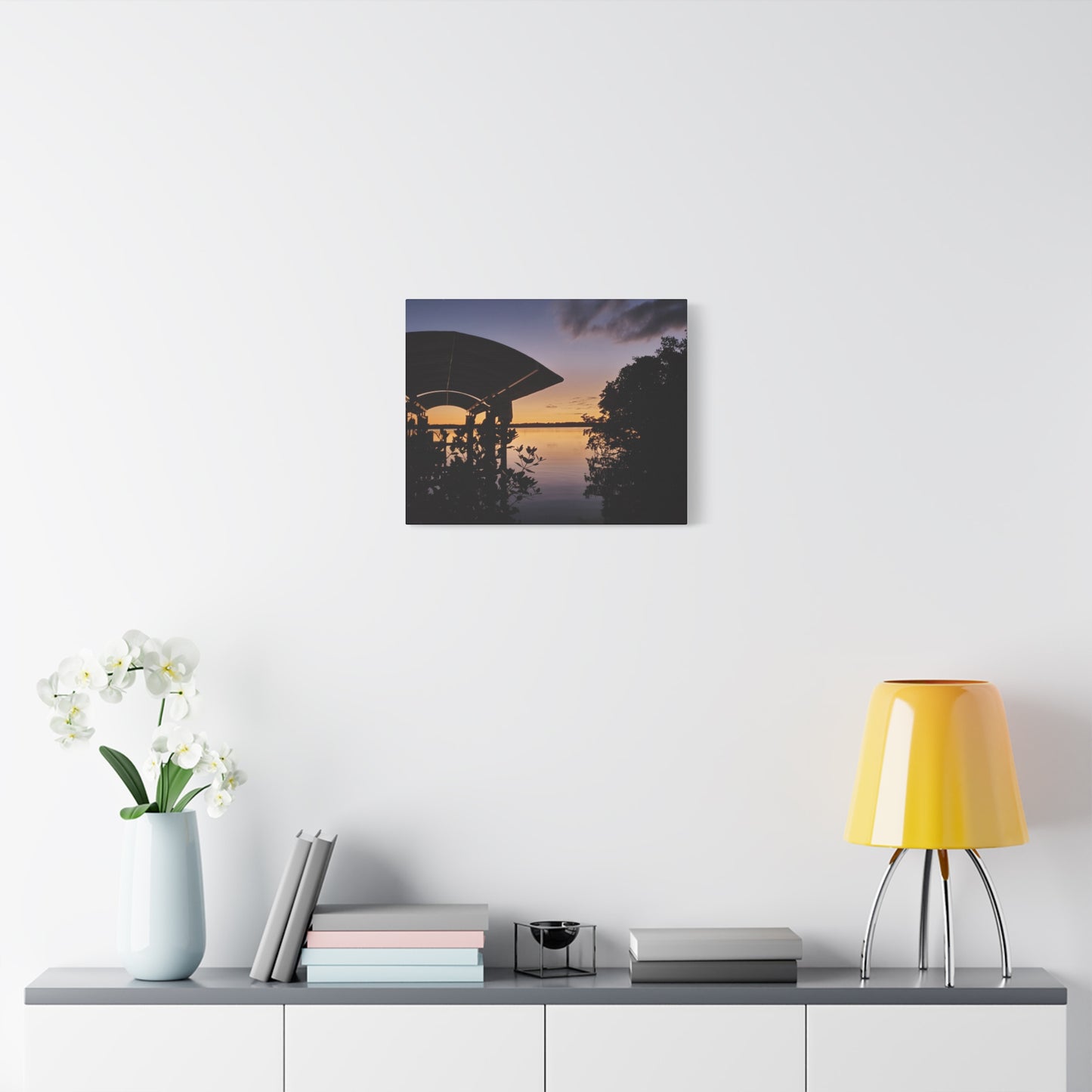 Serene and Vibrant Sunset on the River - Canvas Wal Art