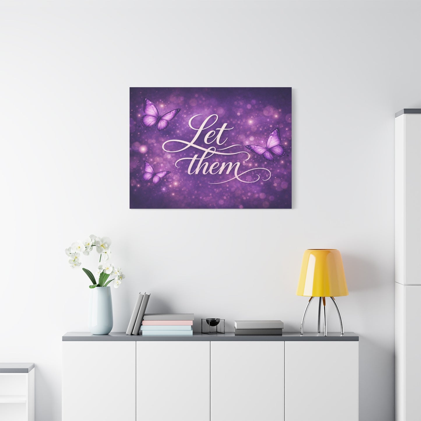 Let Them - Purple Butterfly Matte Canvas Wall Art