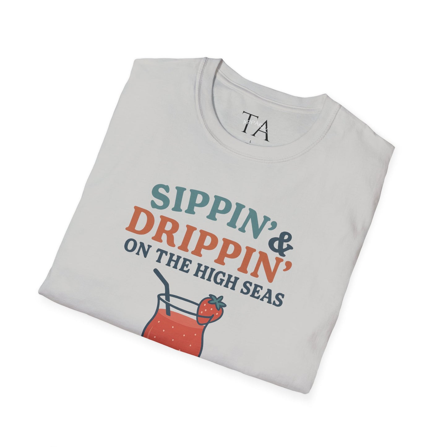 Nautical Cocktail T-Shirt - Sippin & Drippin Summer Vibes Beach Party Wear